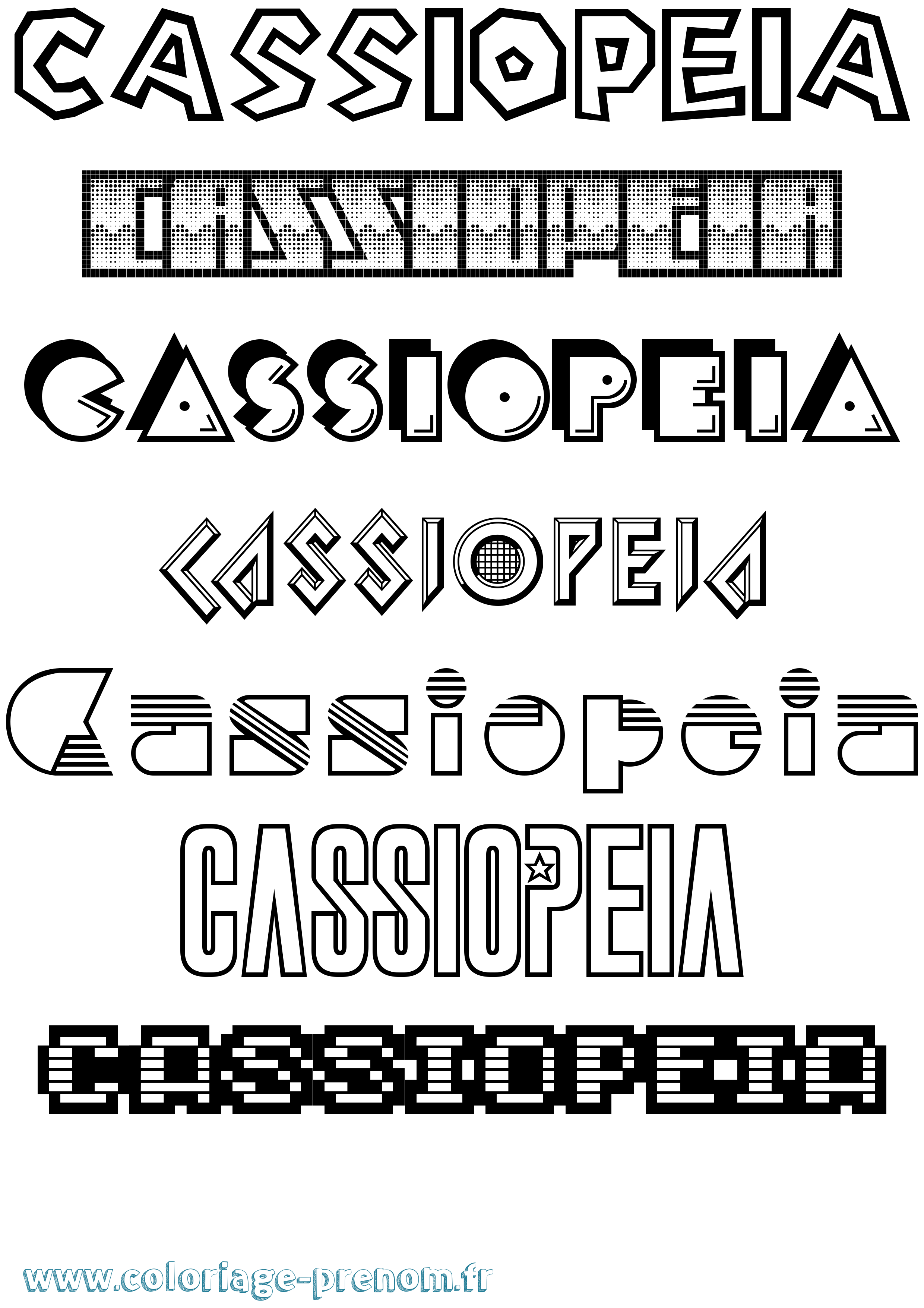 Coloriage Cassiopeia Jeux Vidéos Coloriage prénom Cassiopeia Jeux Vidéos