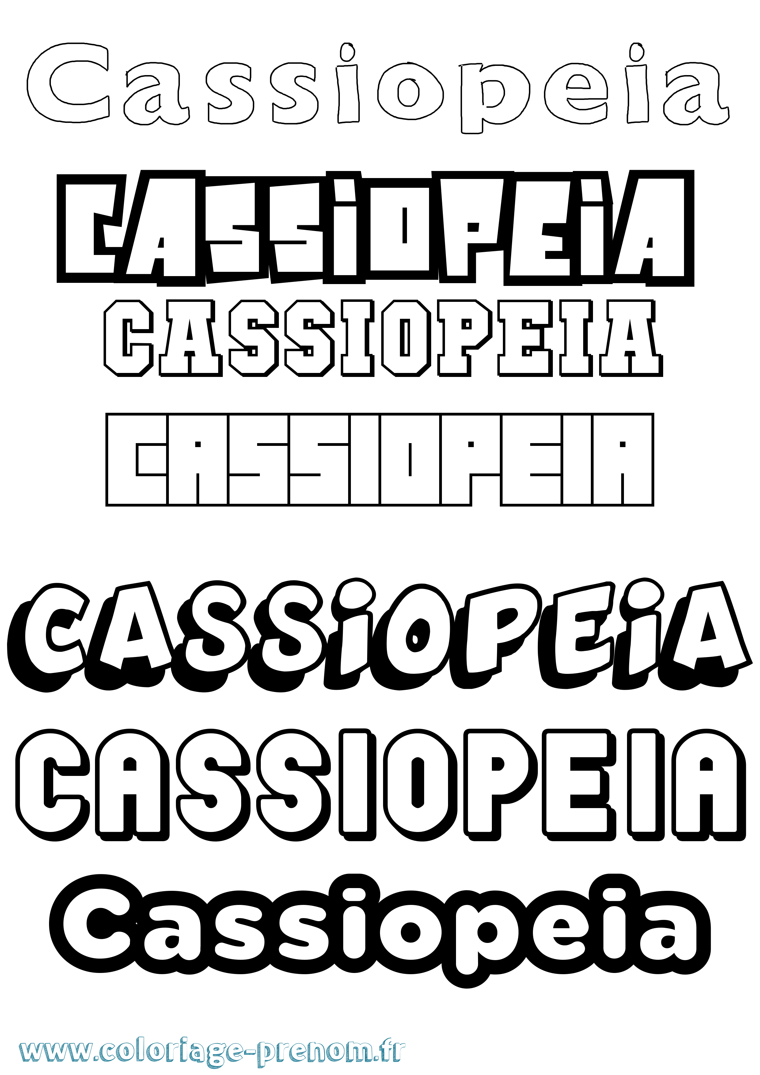Coloriage prénom Cassiopeia Simple