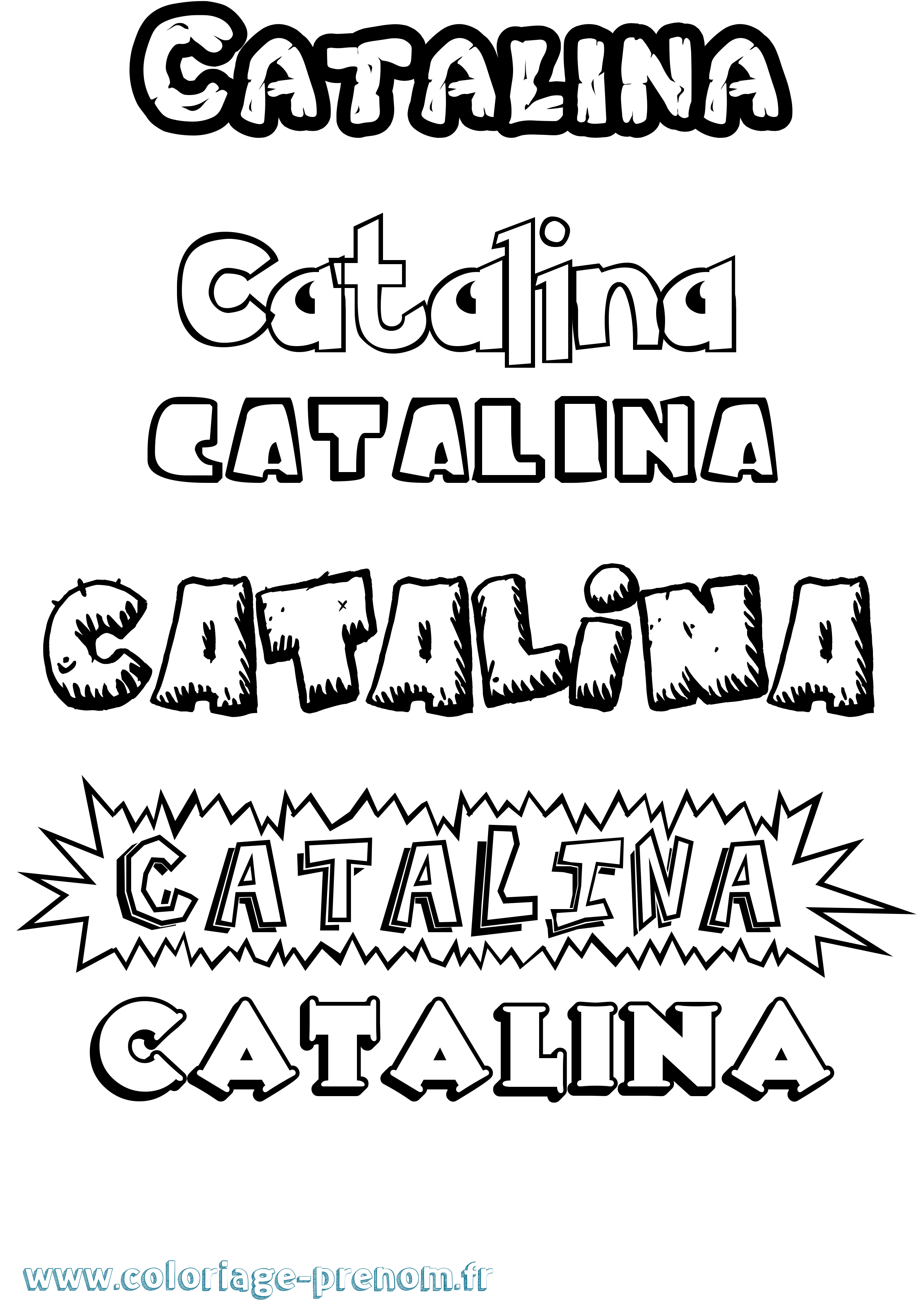 Coloriage prénom Catalina Dessin Animé