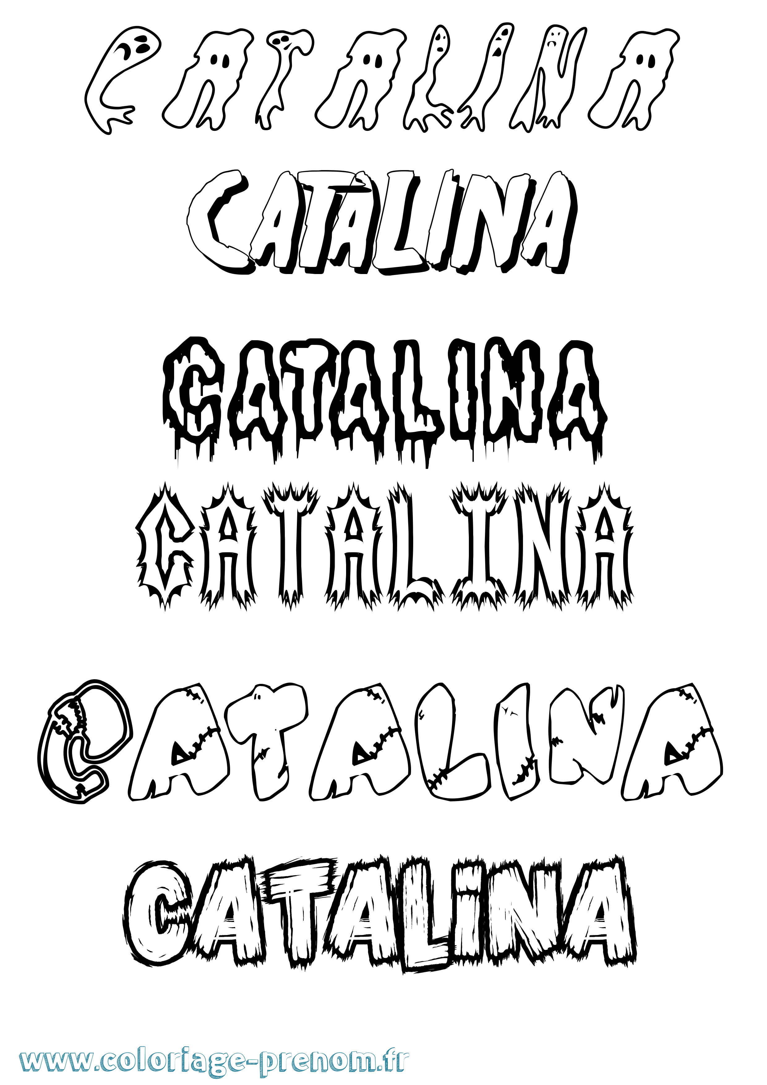 Coloriage prénom Catalina Frisson