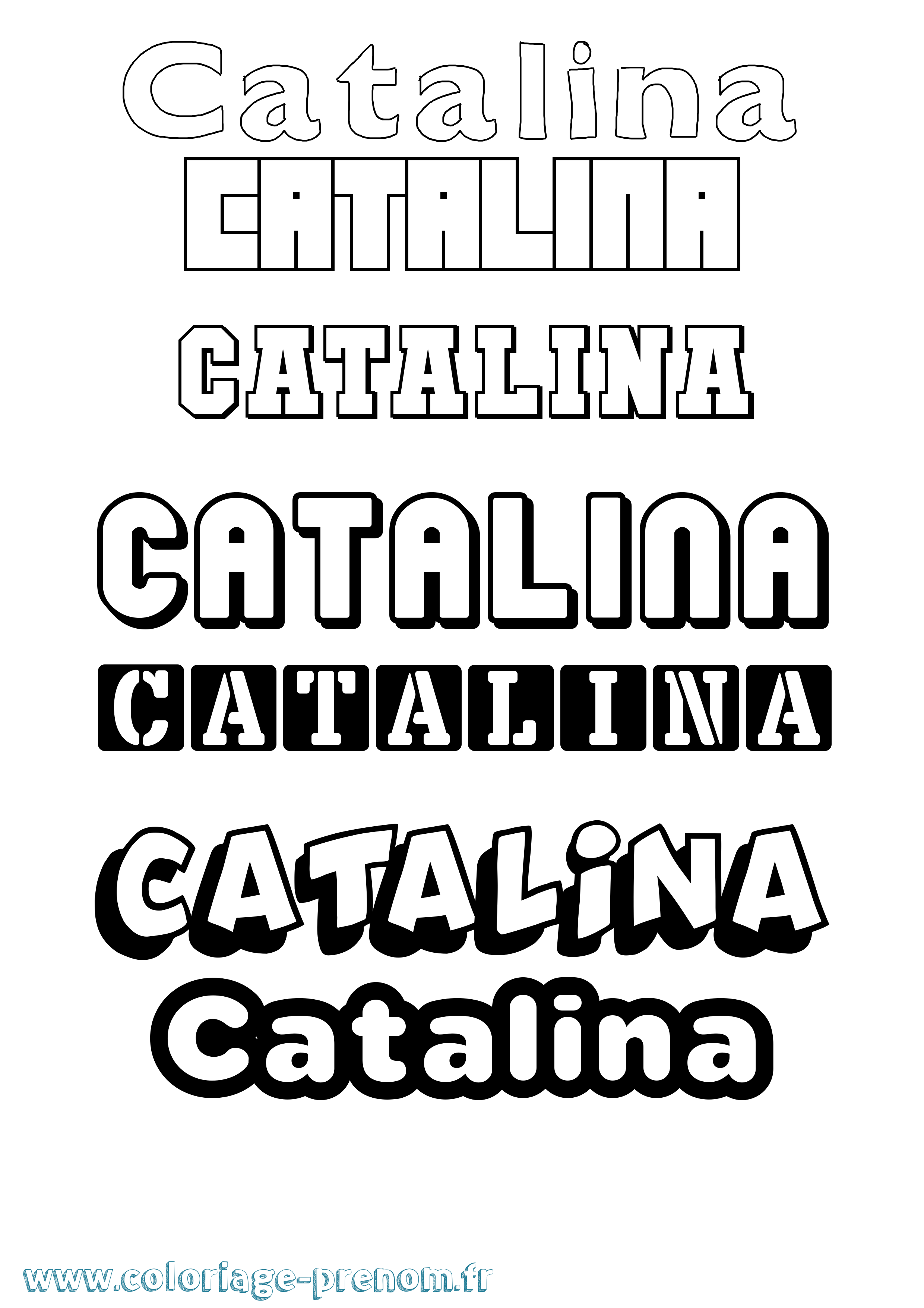 Coloriage prénom Catalina Simple