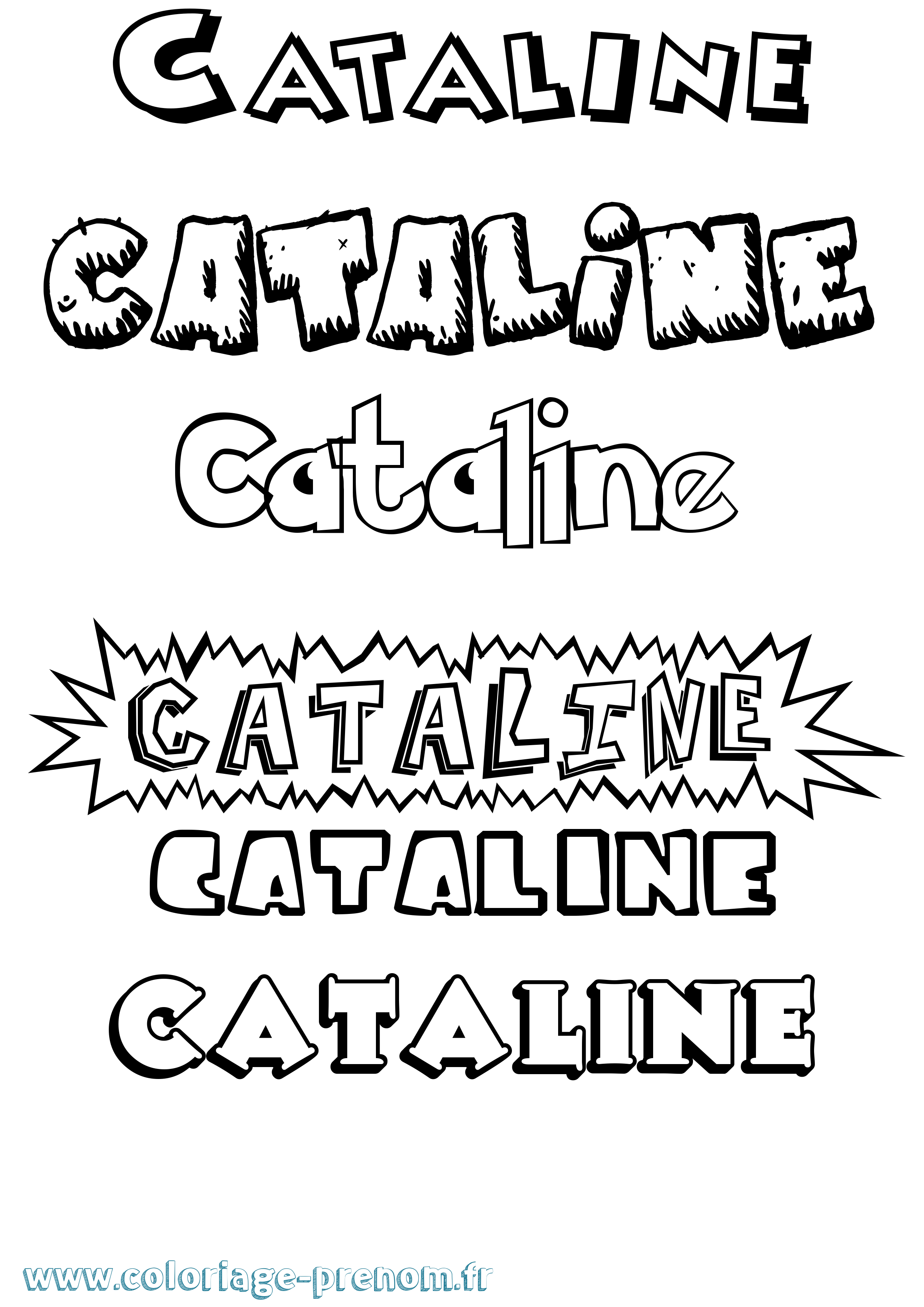 Coloriage prénom Cataline Dessin Animé