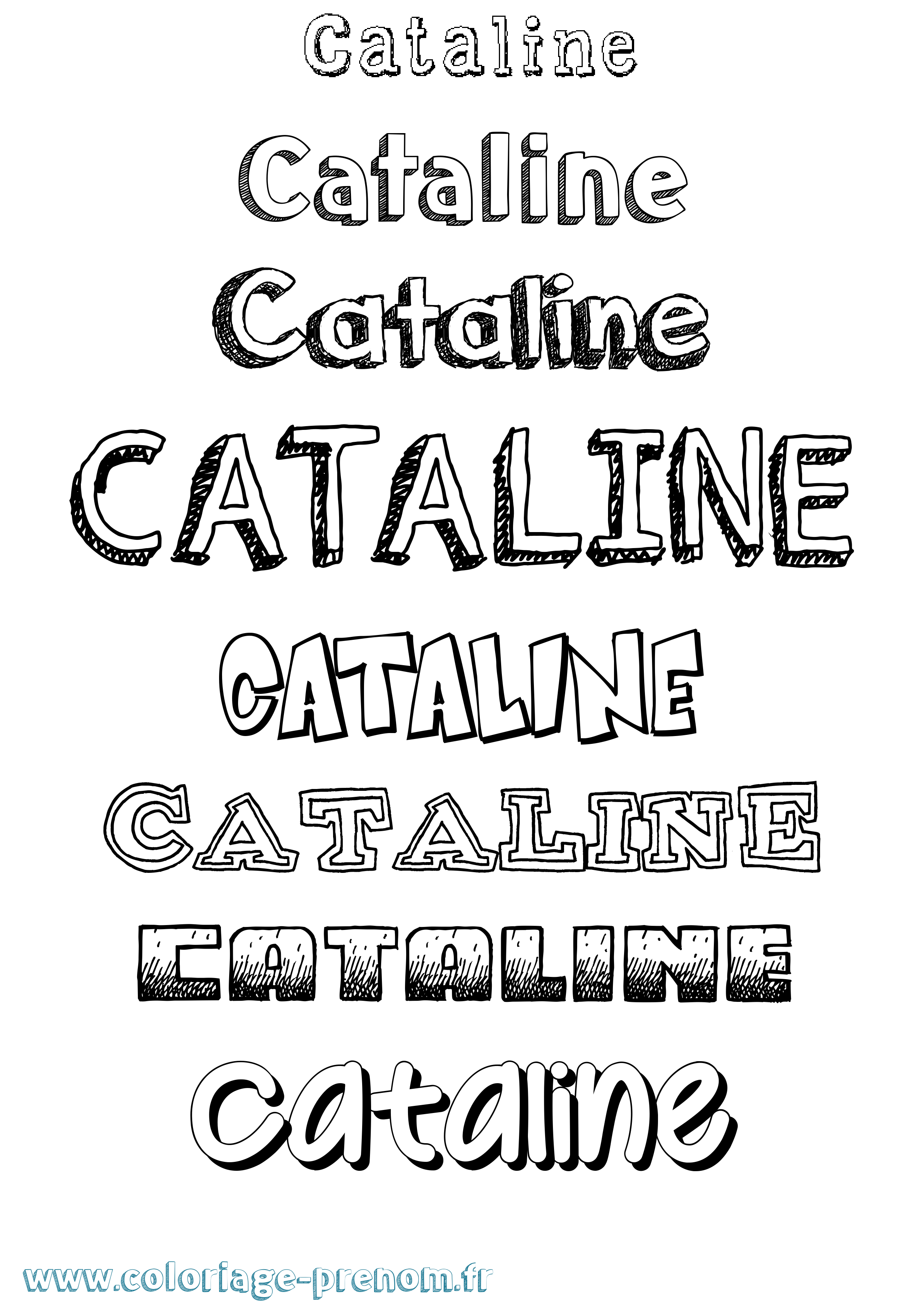 Coloriage prénom Cataline Dessiné