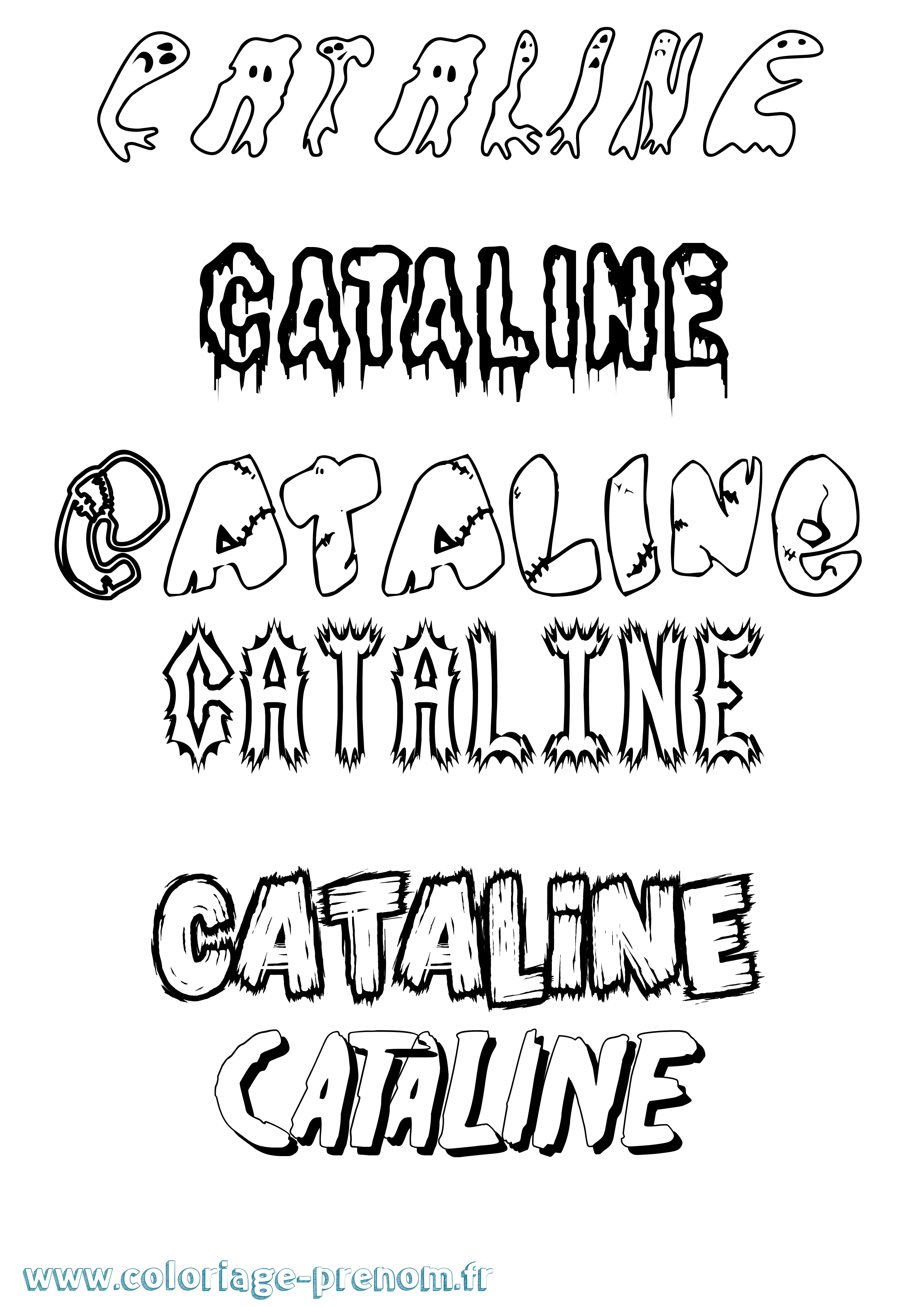 Coloriage prénom Cataline Frisson