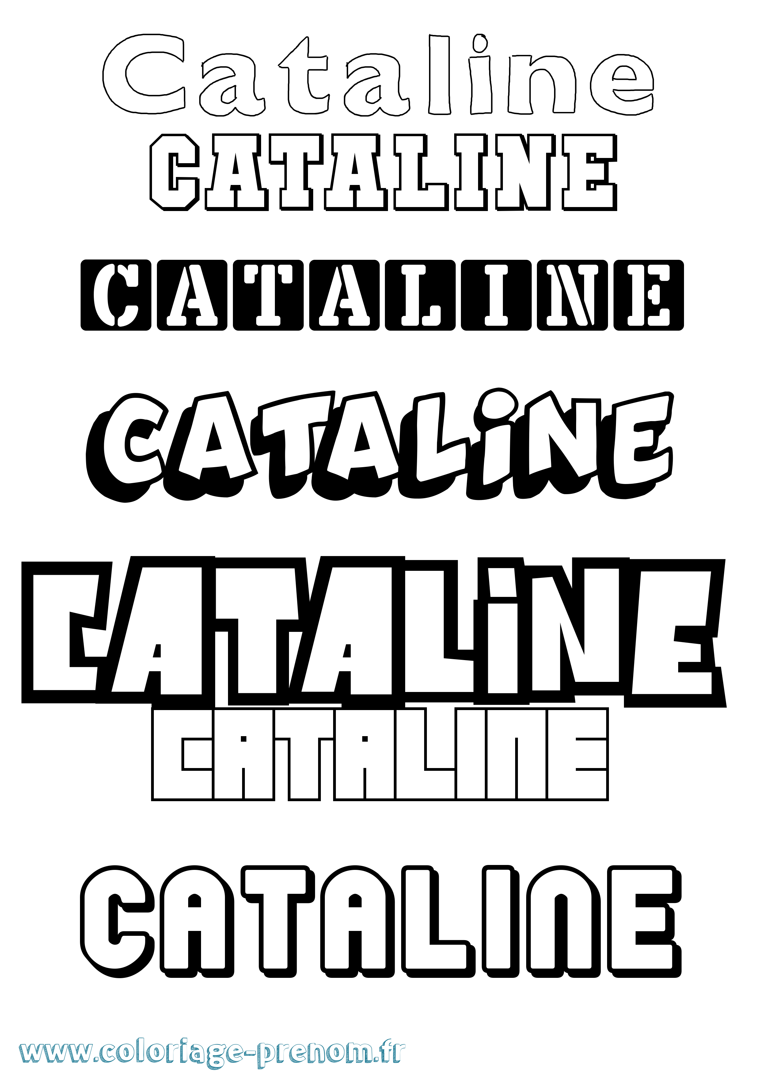 Coloriage prénom Cataline Simple