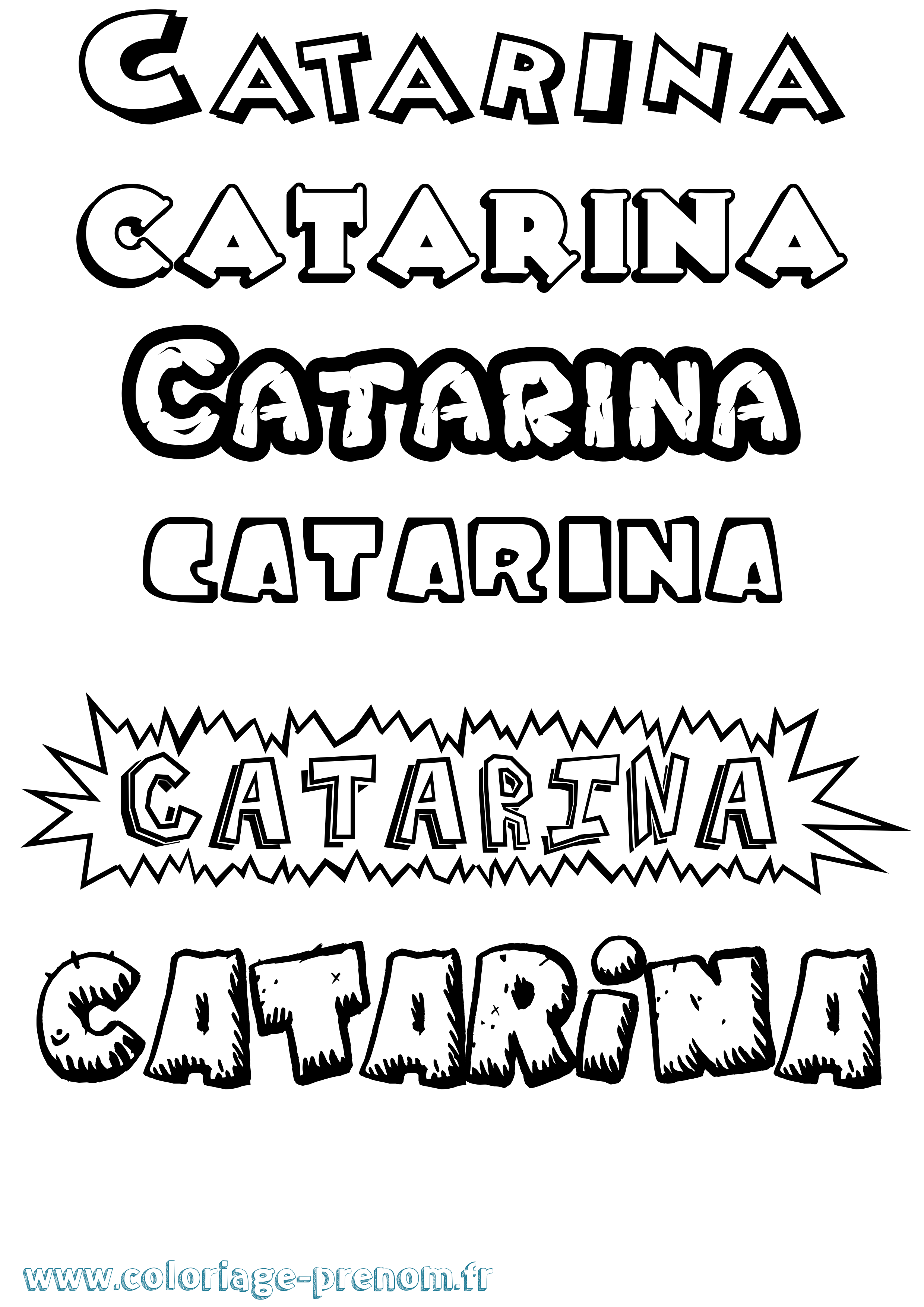 Coloriage prénom Catarina Dessin Animé