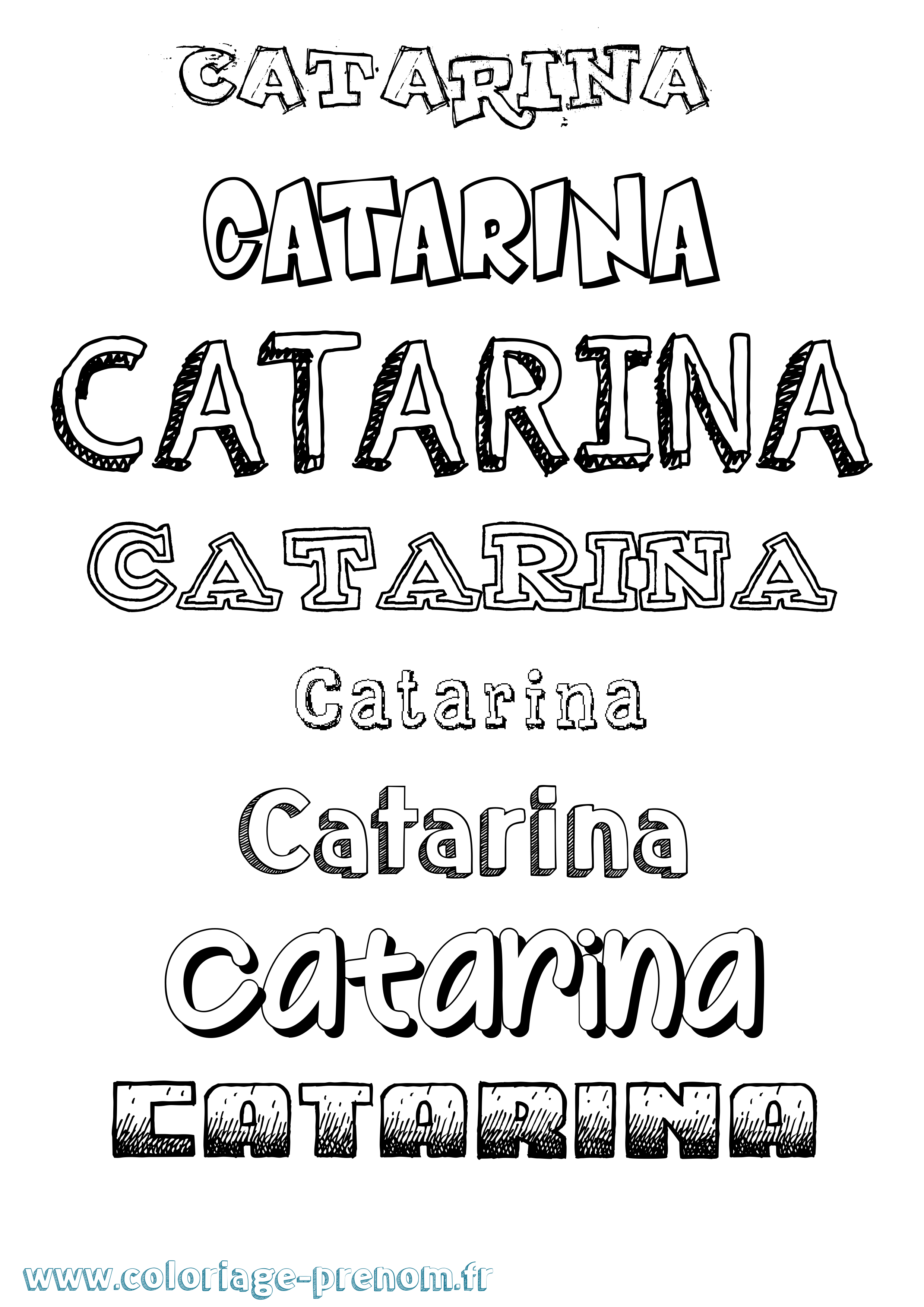 Coloriage prénom Catarina Dessiné