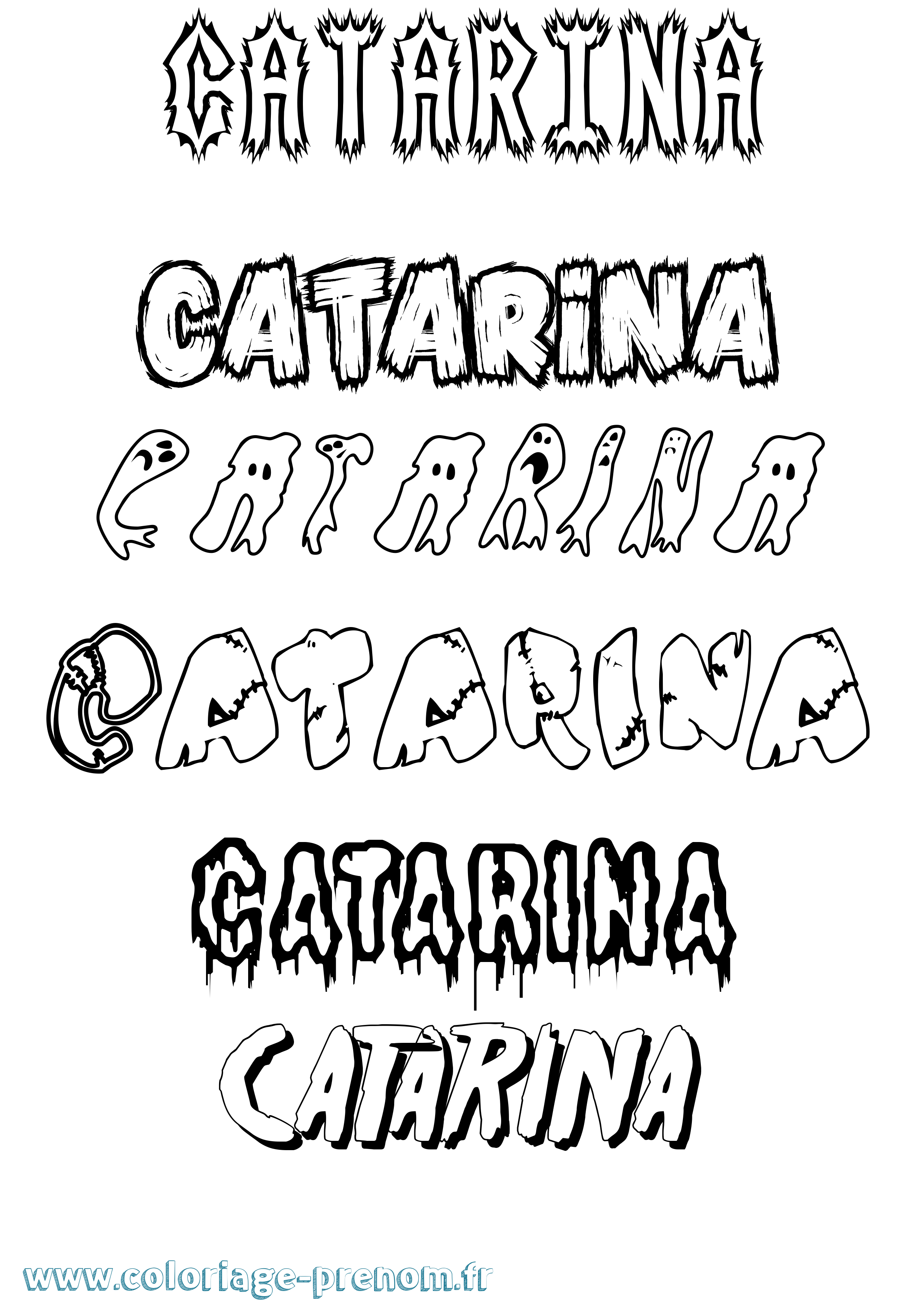 Coloriage prénom Catarina Frisson