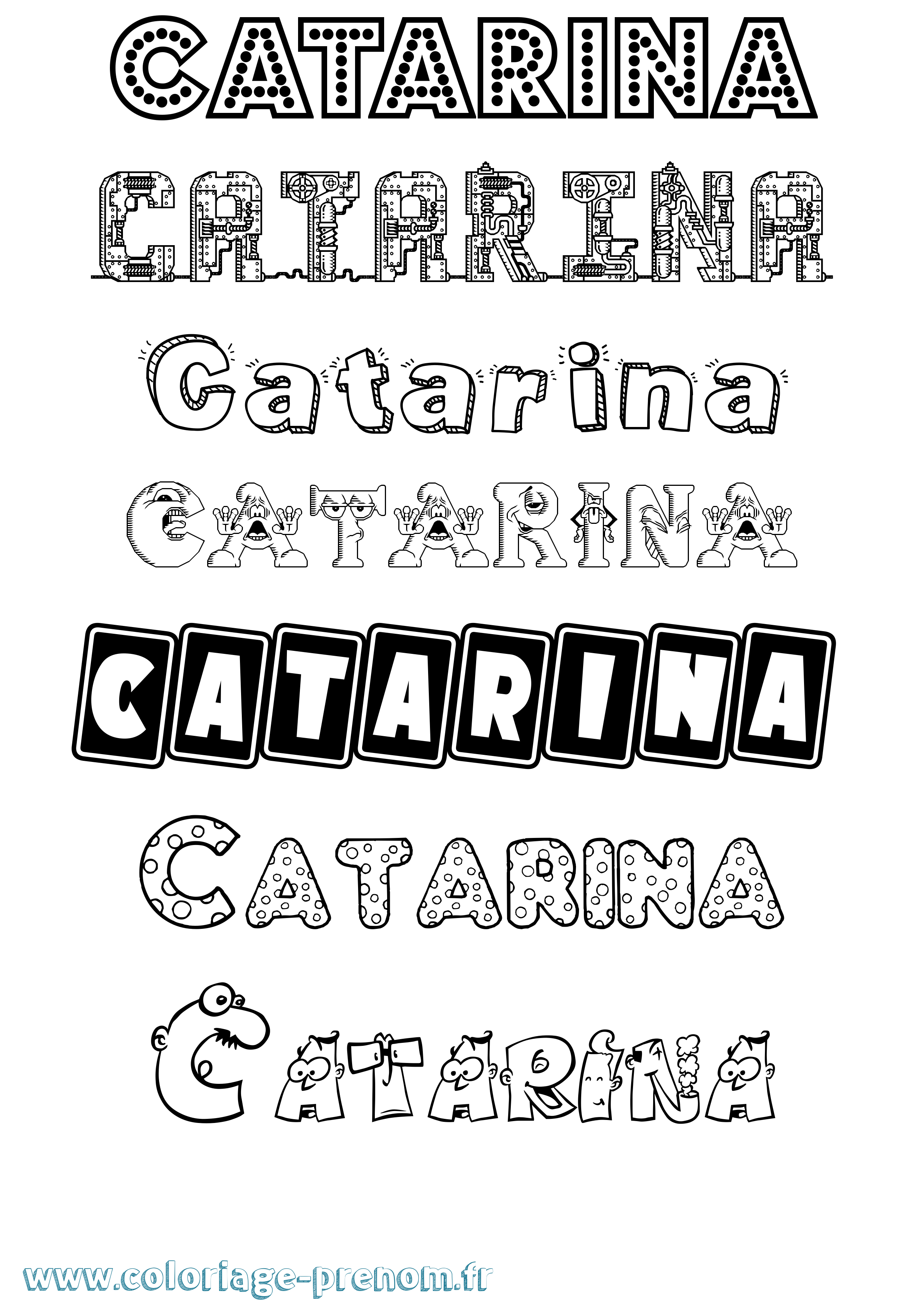 Coloriage prénom Catarina Fun