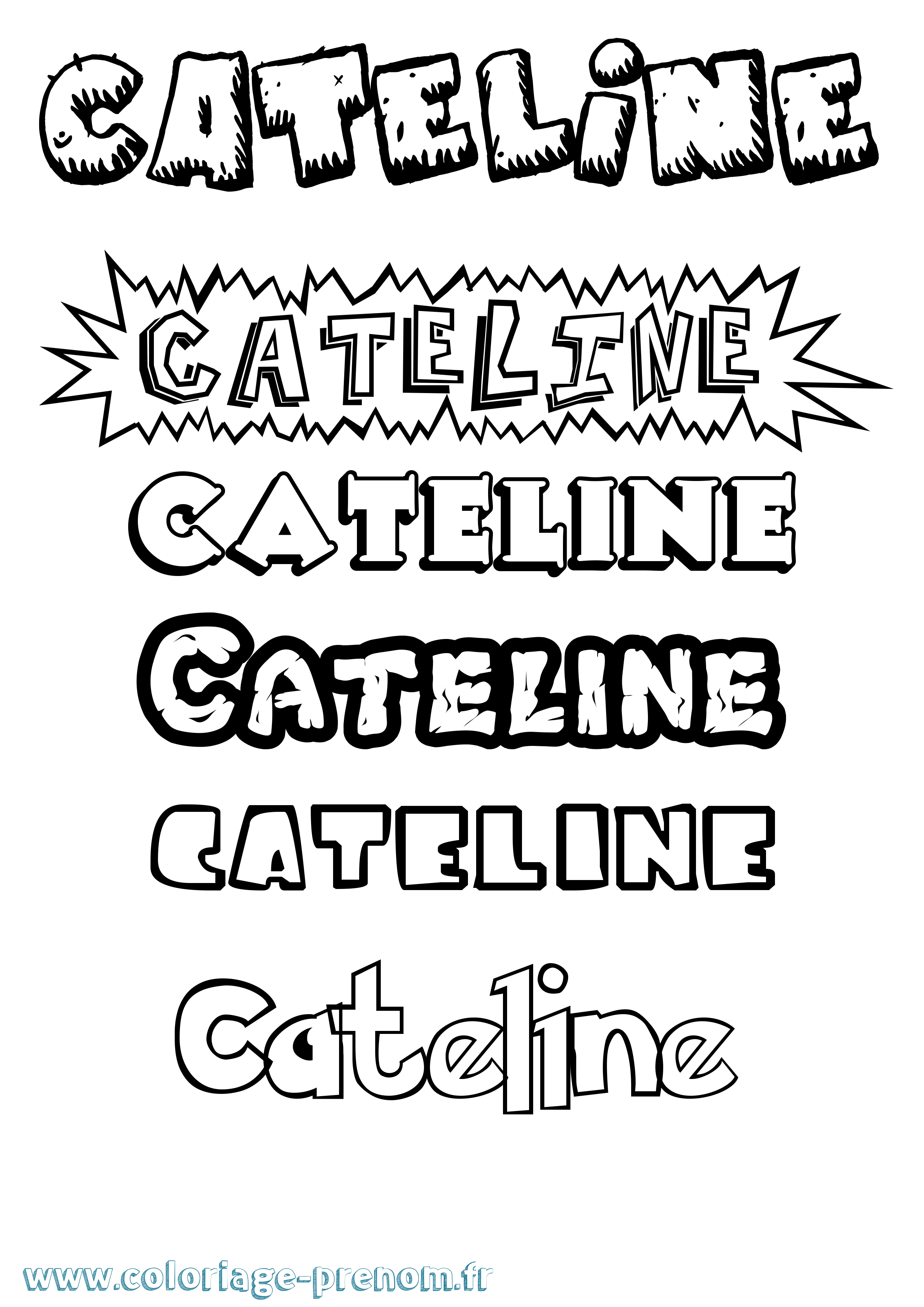 Coloriage prénom Cateline Dessin Animé