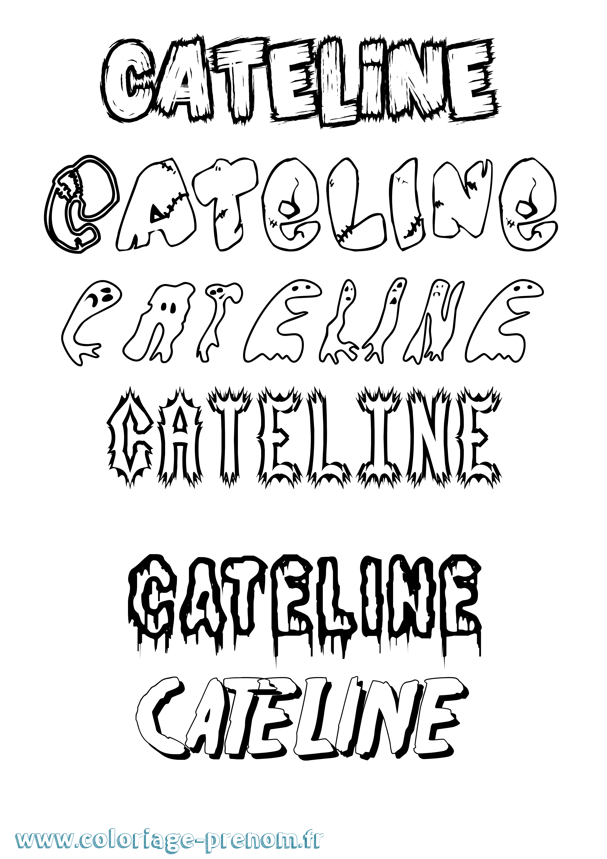 Coloriage prénom Cateline Frisson