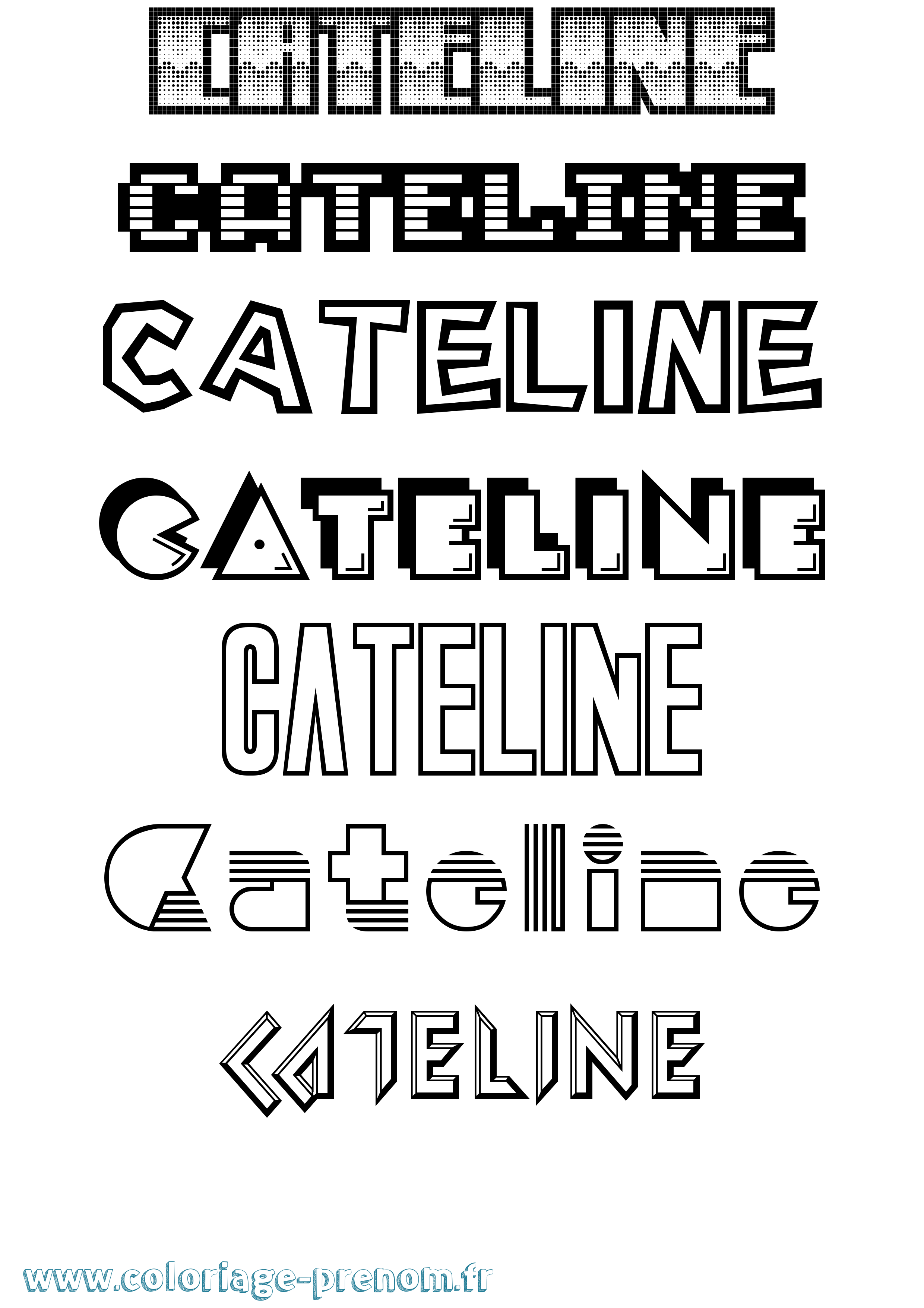 Coloriage prénom Cateline Jeux Vidéos