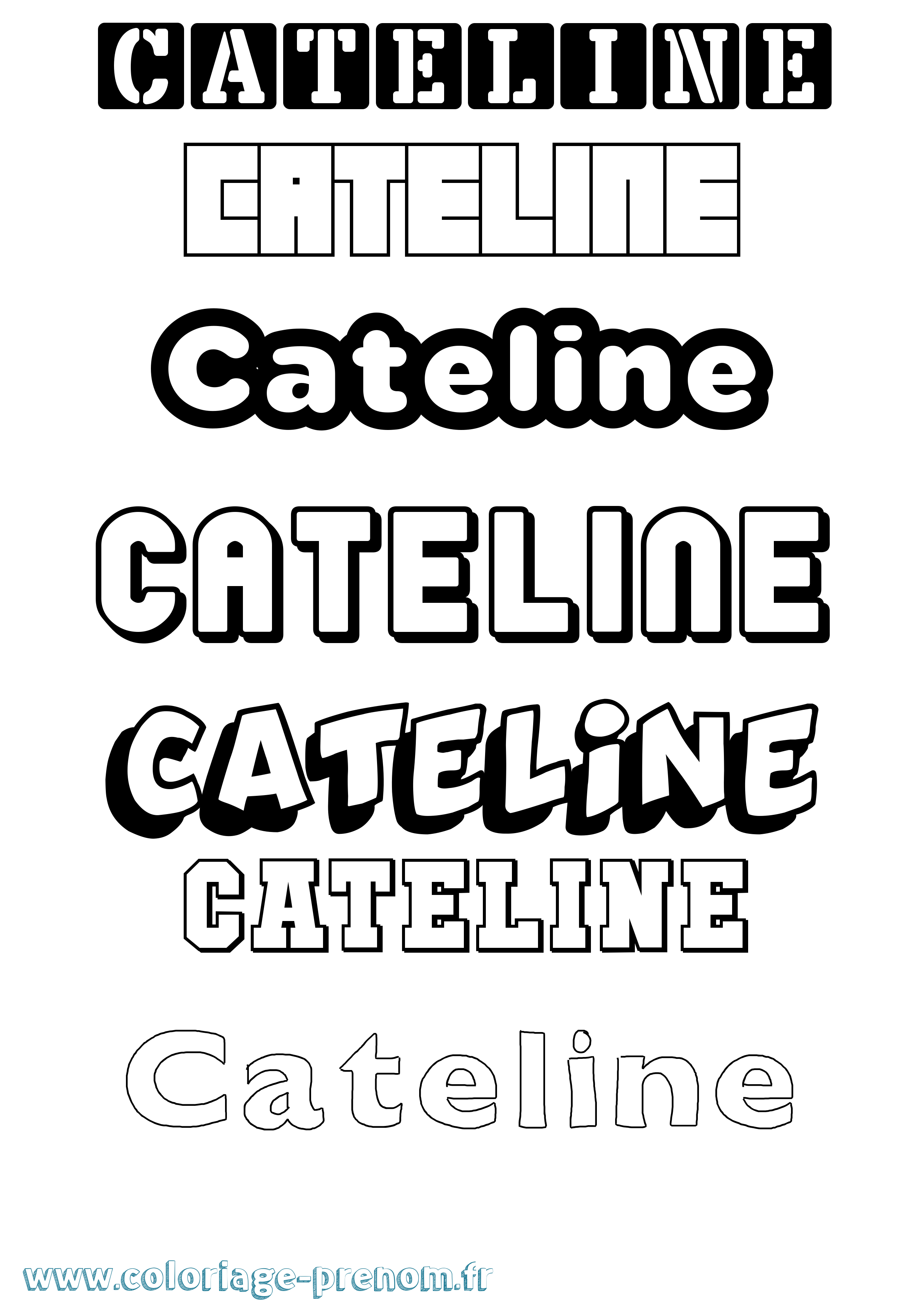 Coloriage prénom Cateline Simple