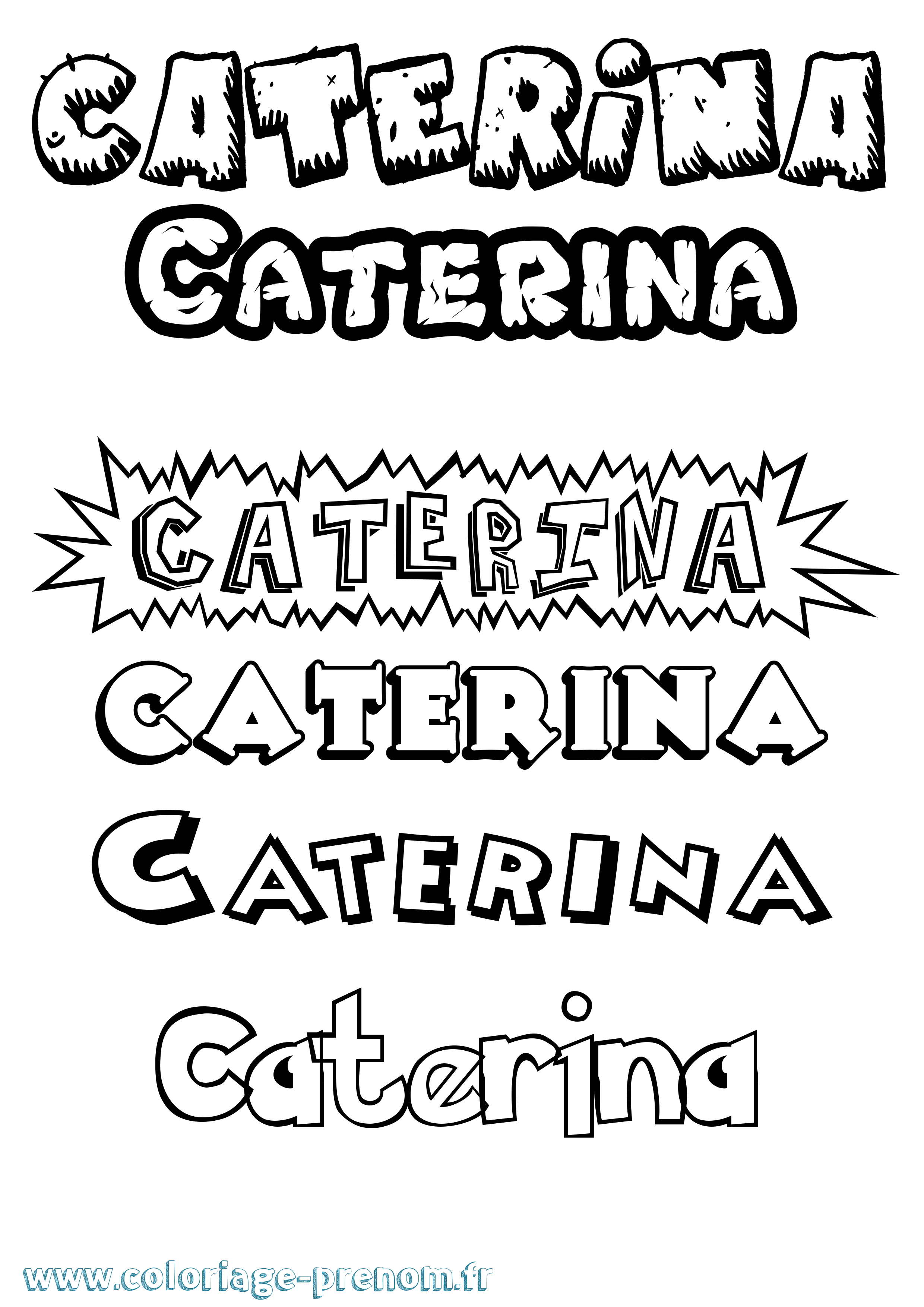 Coloriage prénom Caterina Dessin Animé