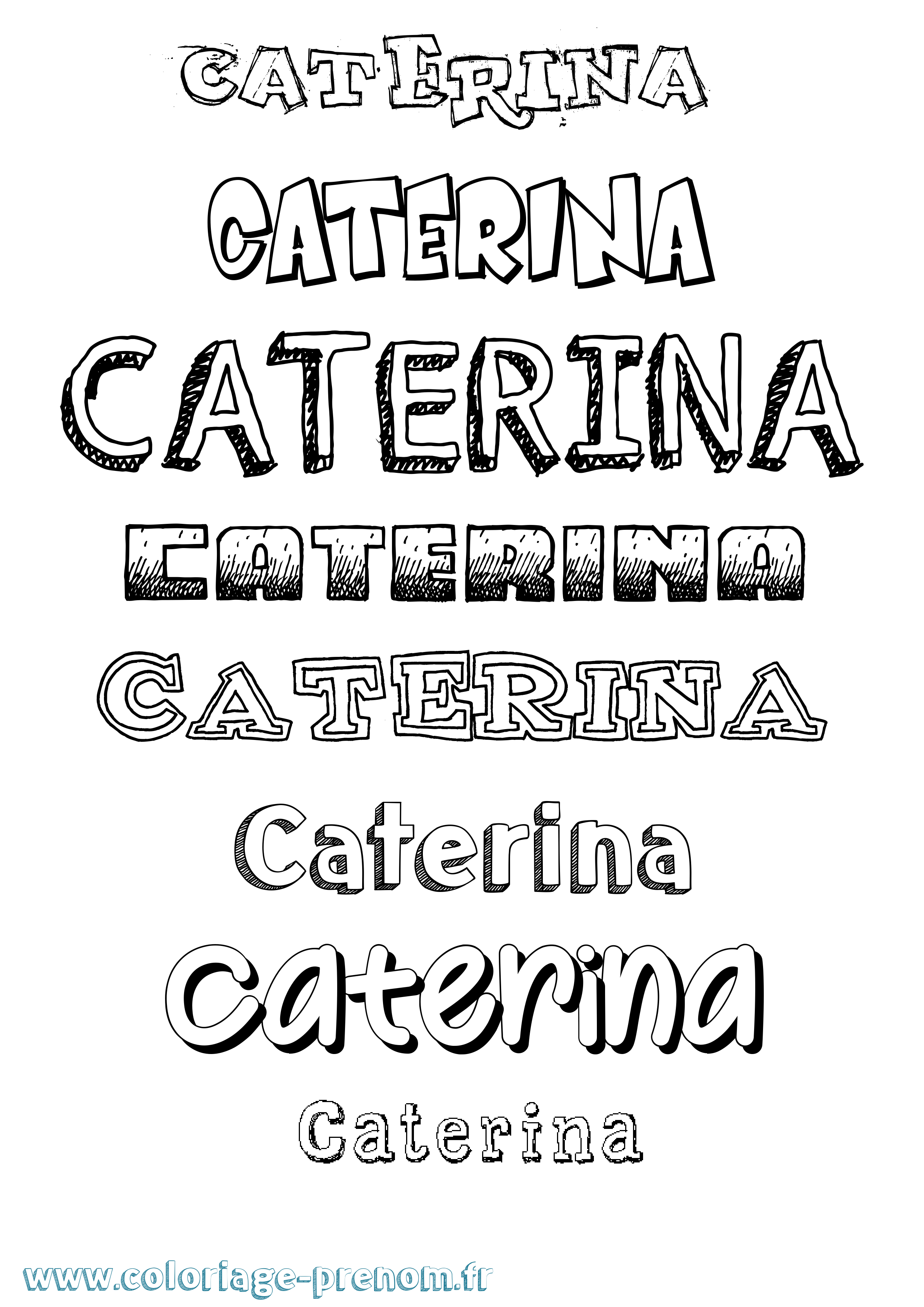Coloriage Caterina Dessiné Coloriage prénom Caterina Dessiné