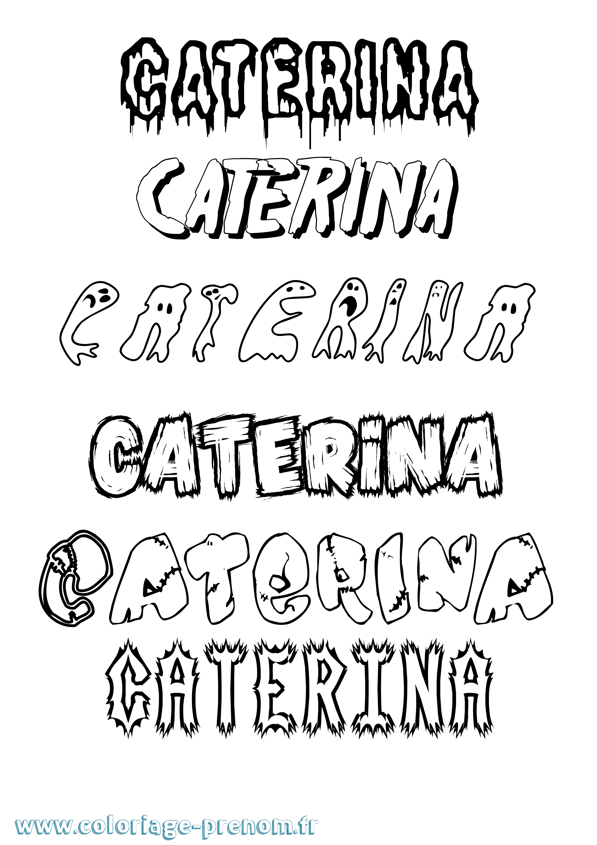 Coloriage prénom Caterina Frisson