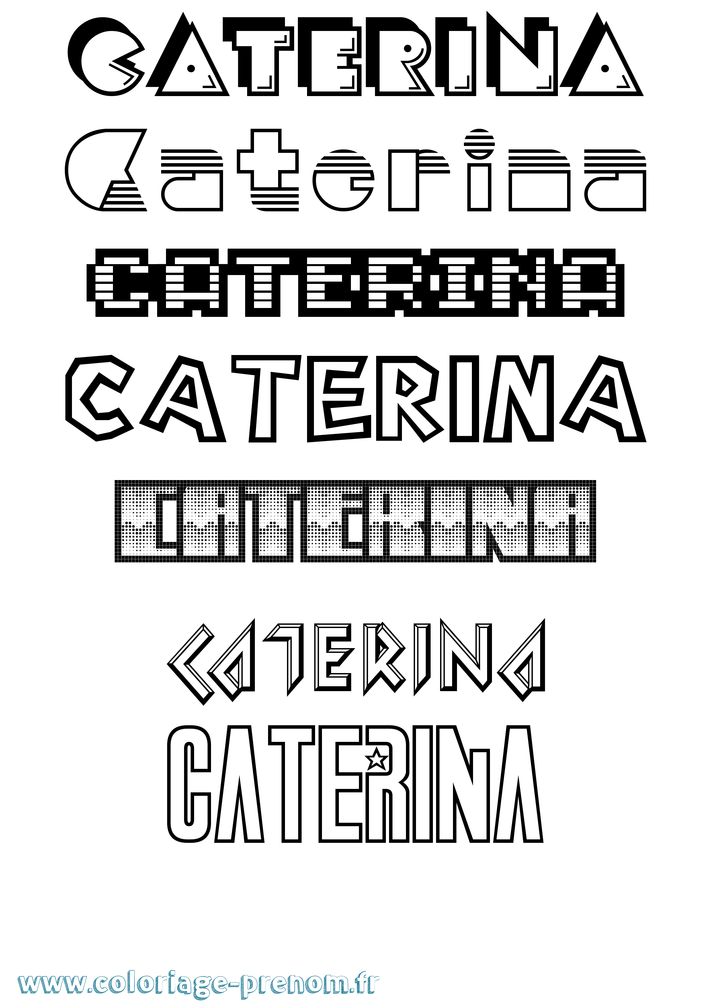 Coloriage prénom Caterina Jeux Vidéos