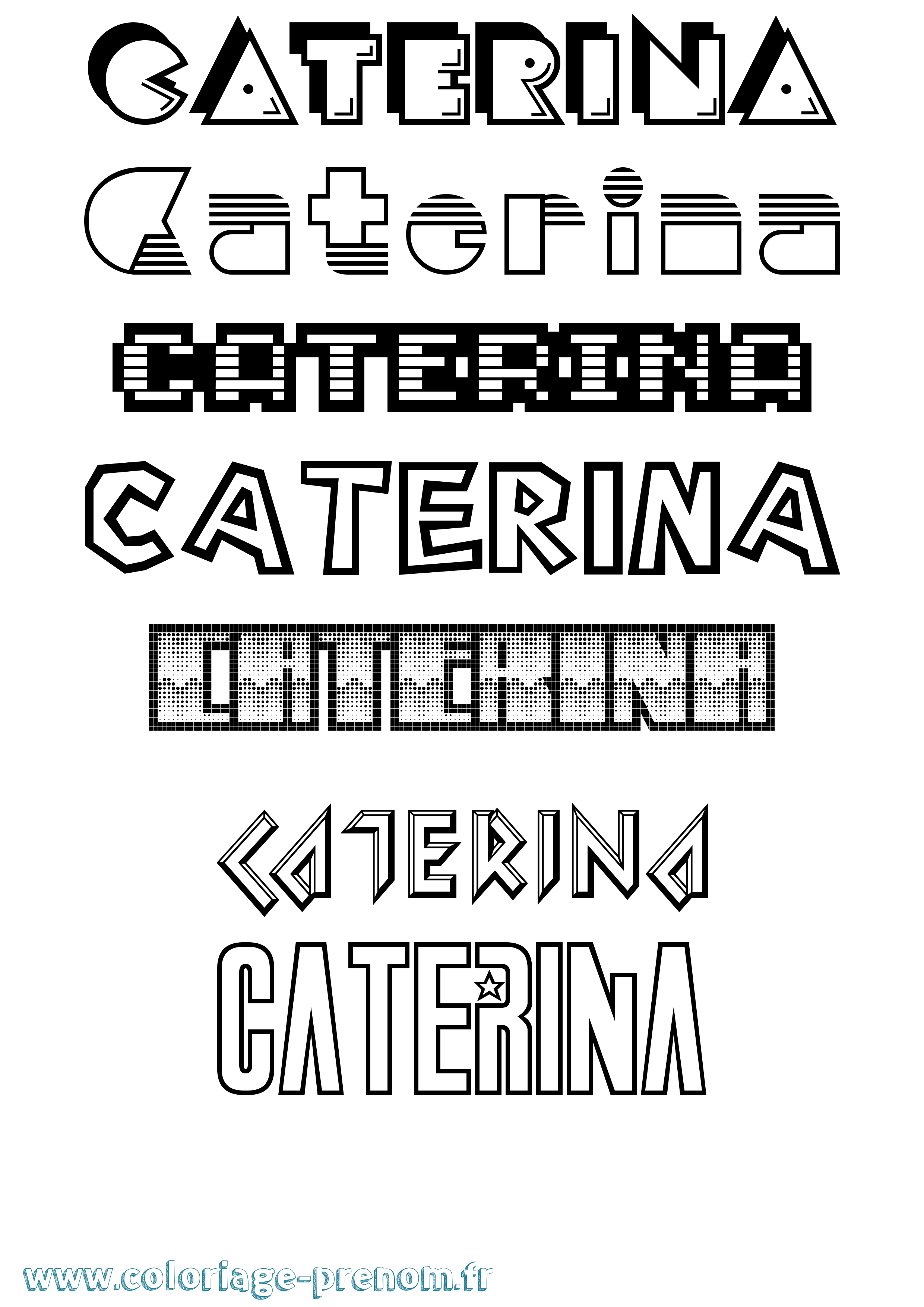 Coloriage Caterina Jeux Vidéos Coloriage prénom Caterina Jeux Vidéos