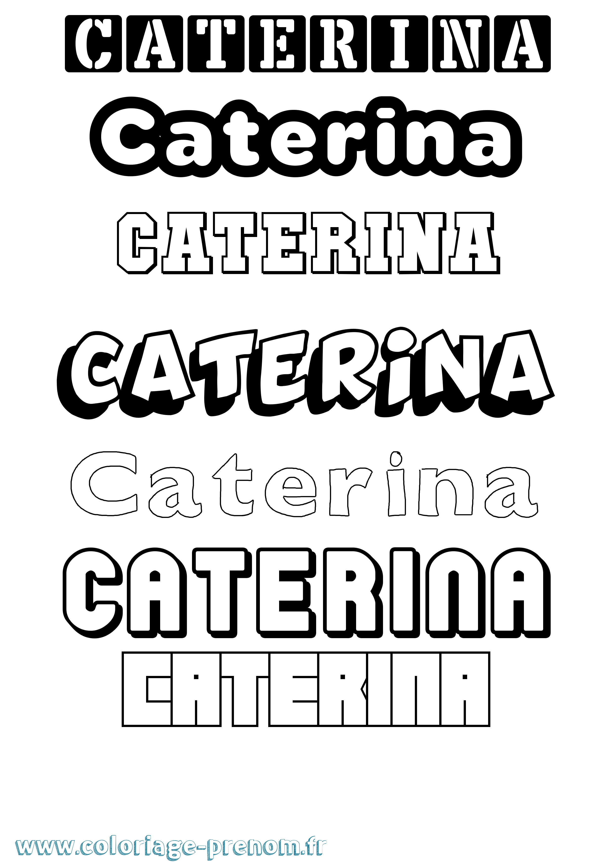 Coloriage prénom Caterina Simple