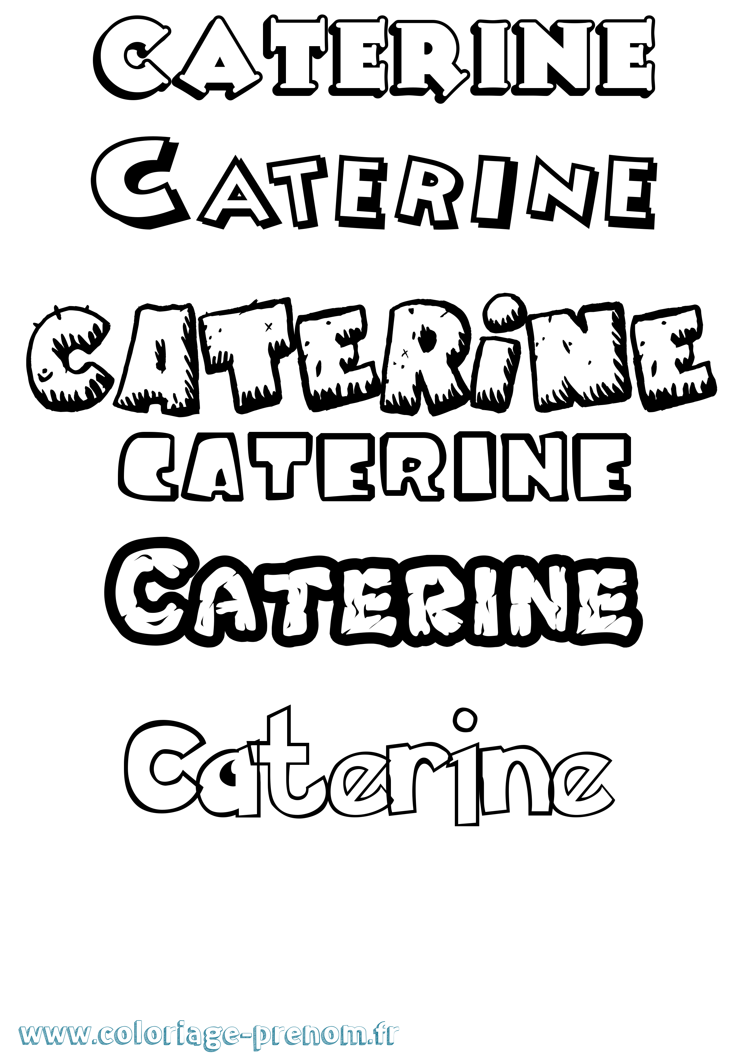 Coloriage prénom Caterine Dessin Animé