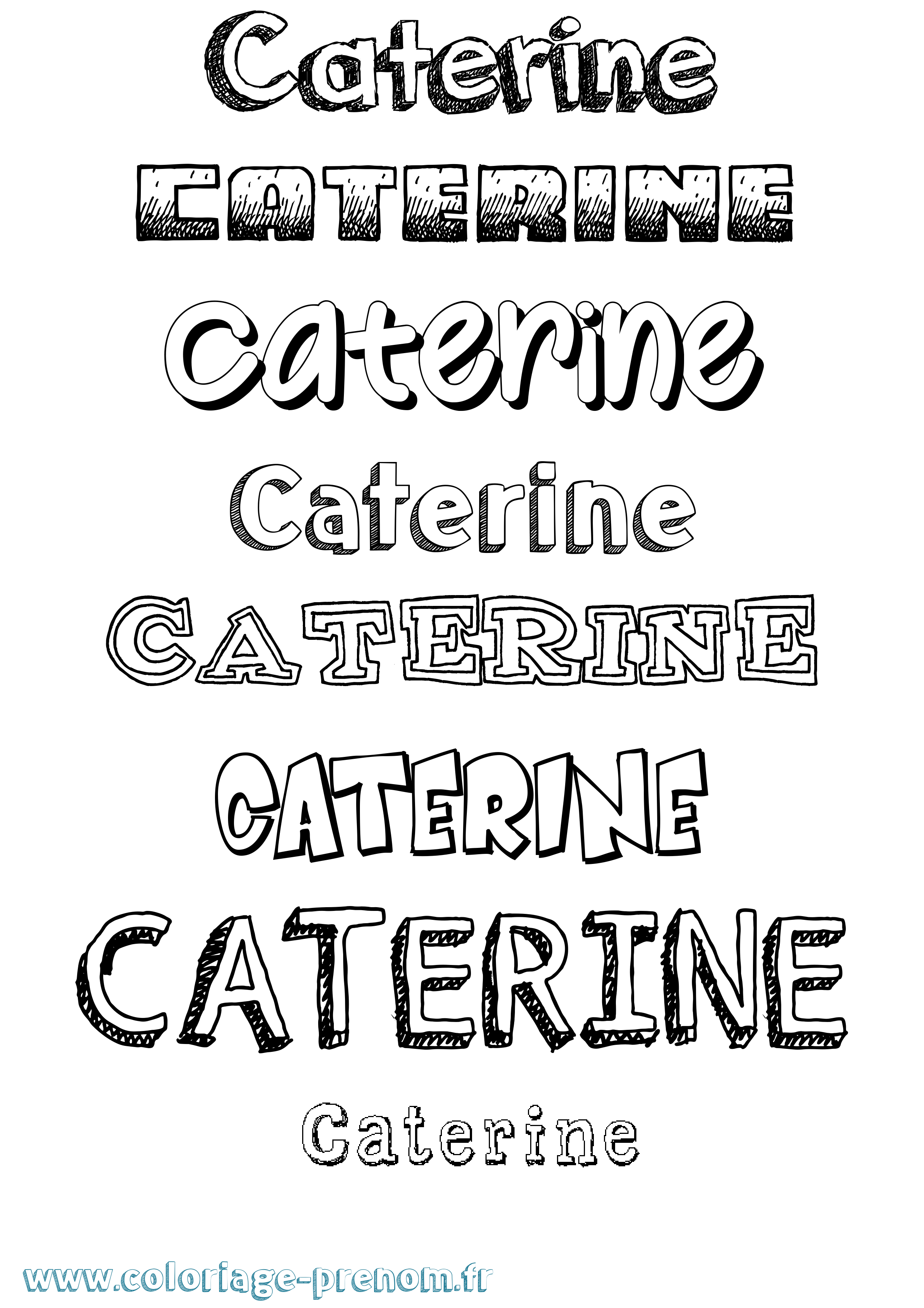 Coloriage prénom Caterine Dessiné