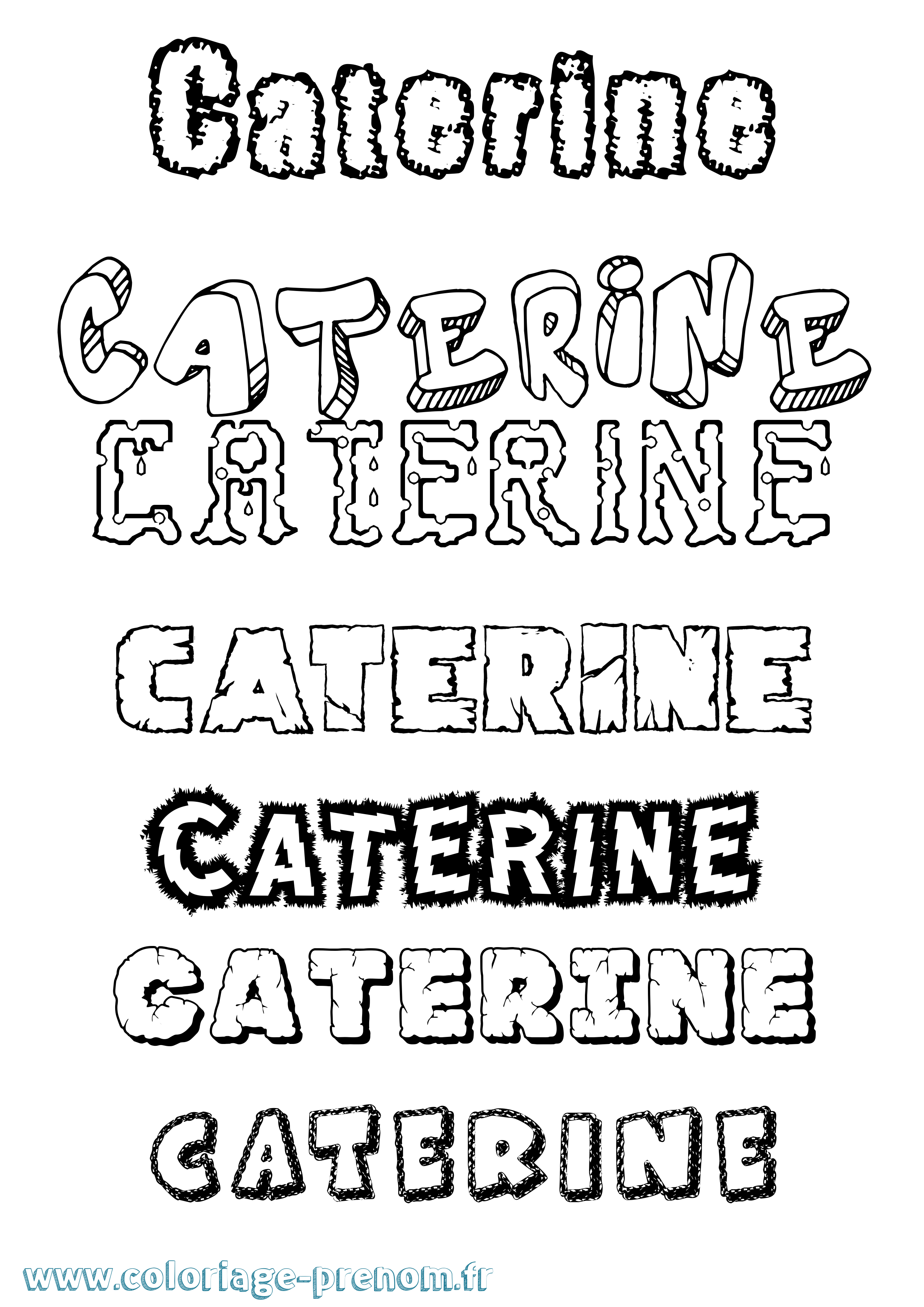 Coloriage prénom Caterine Destructuré