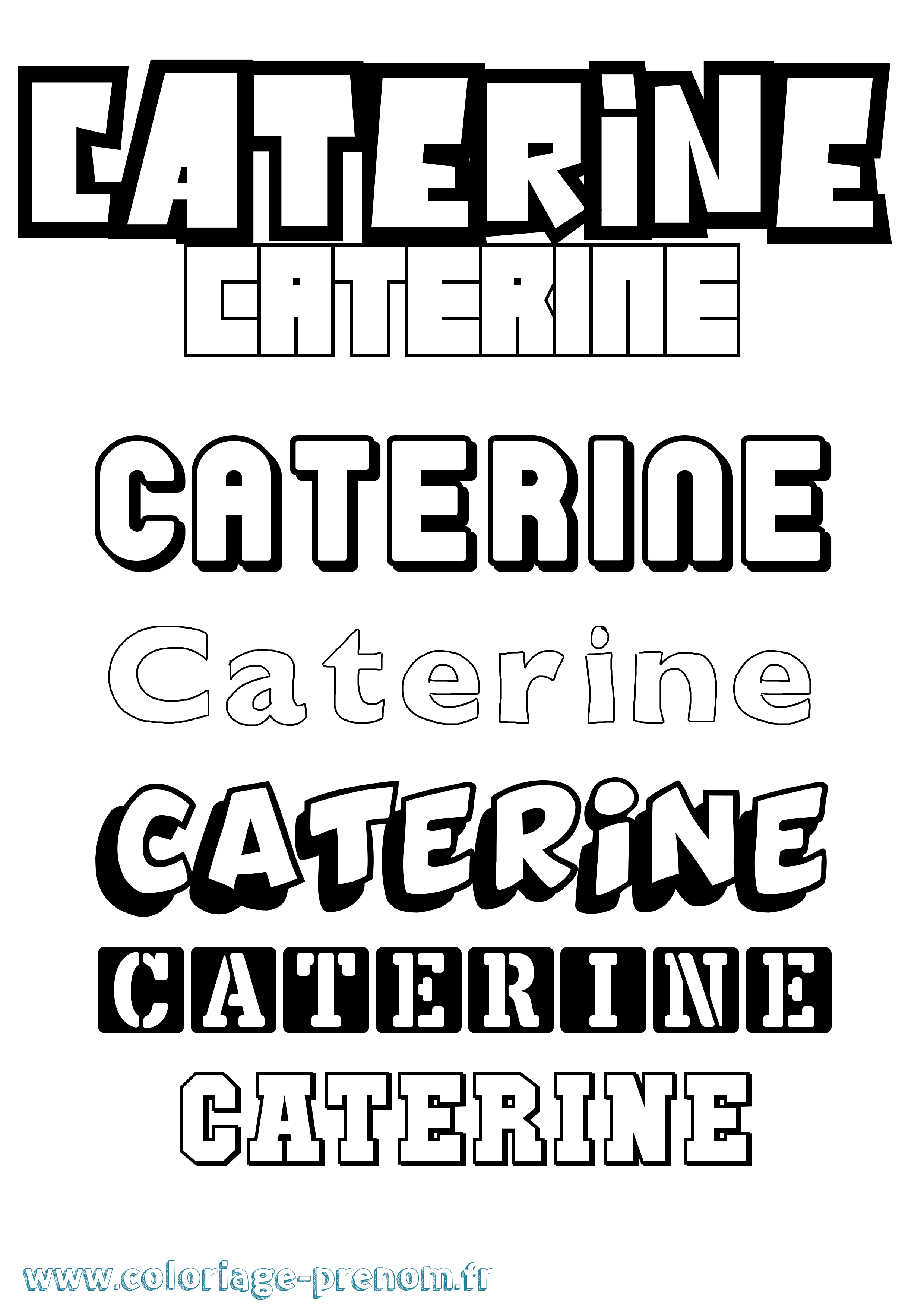 Coloriage prénom Caterine Simple