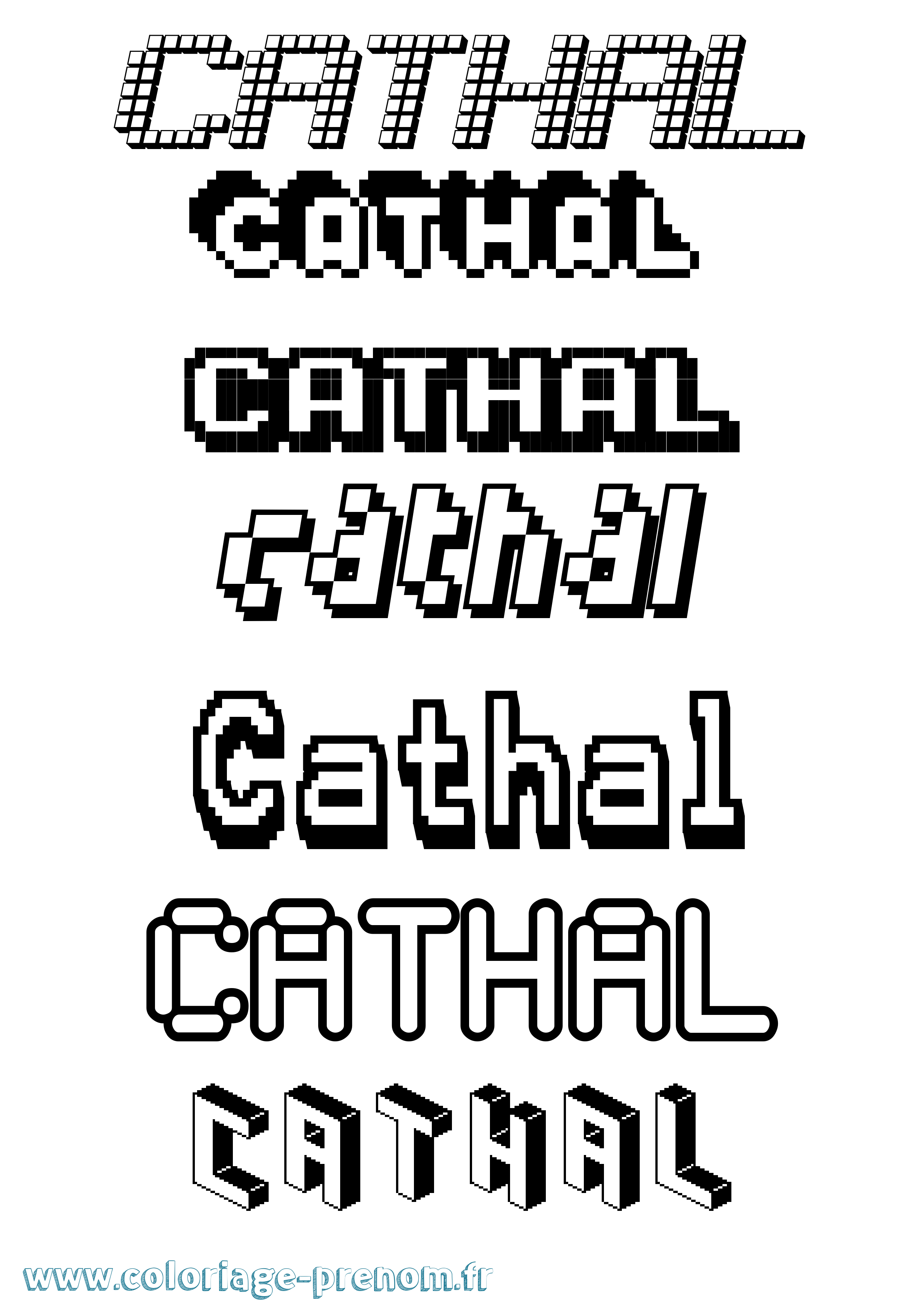 Coloriage prénom Cathal Pixel