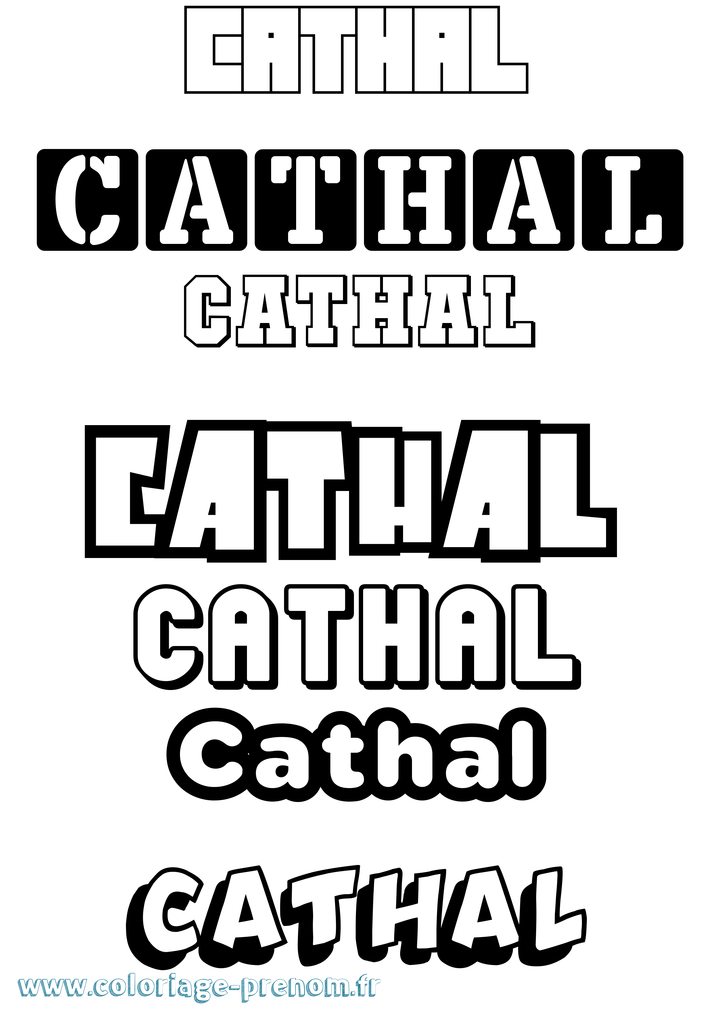 Coloriage prénom Cathal Simple