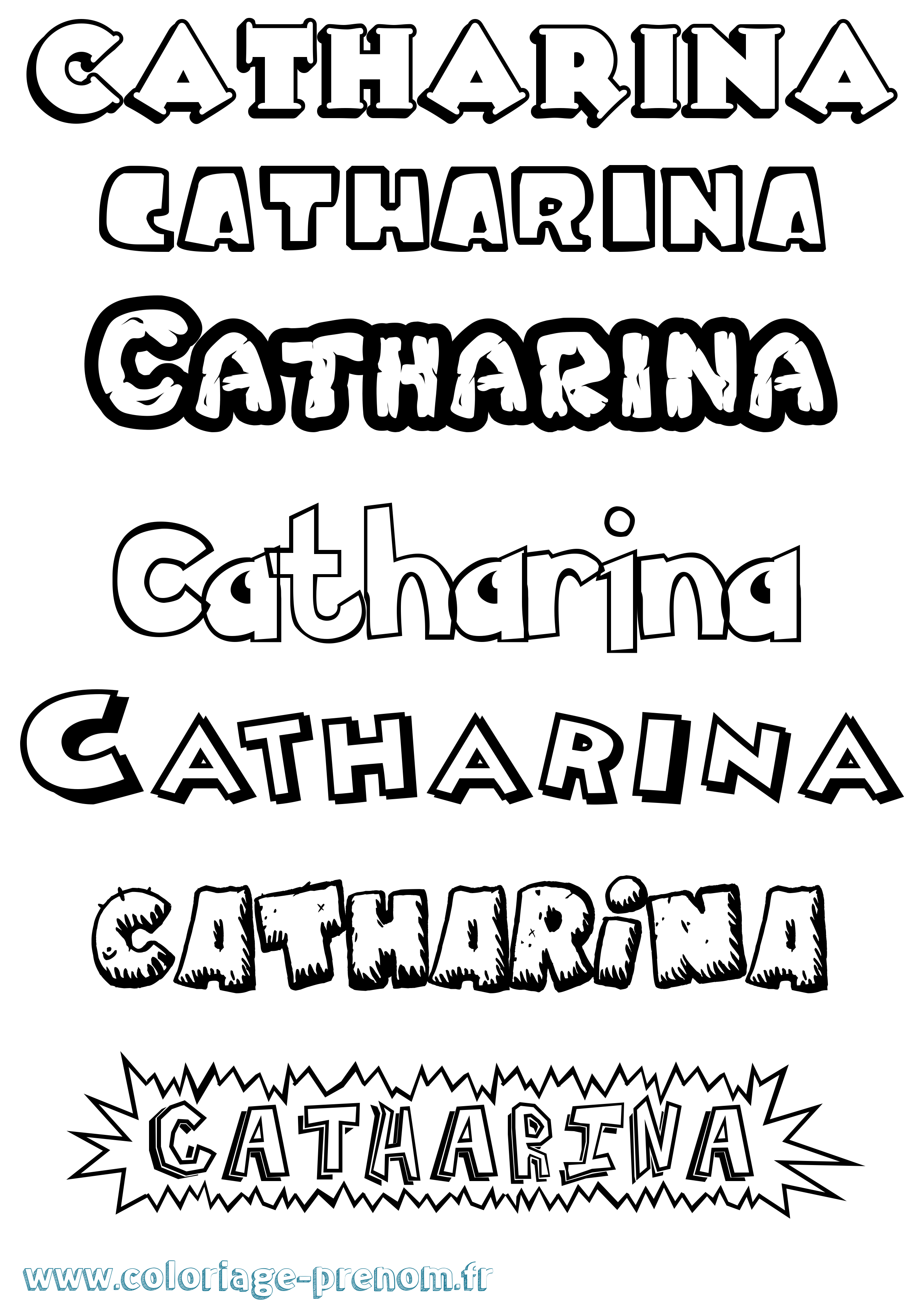 Coloriage prénom Catharina Dessin Animé