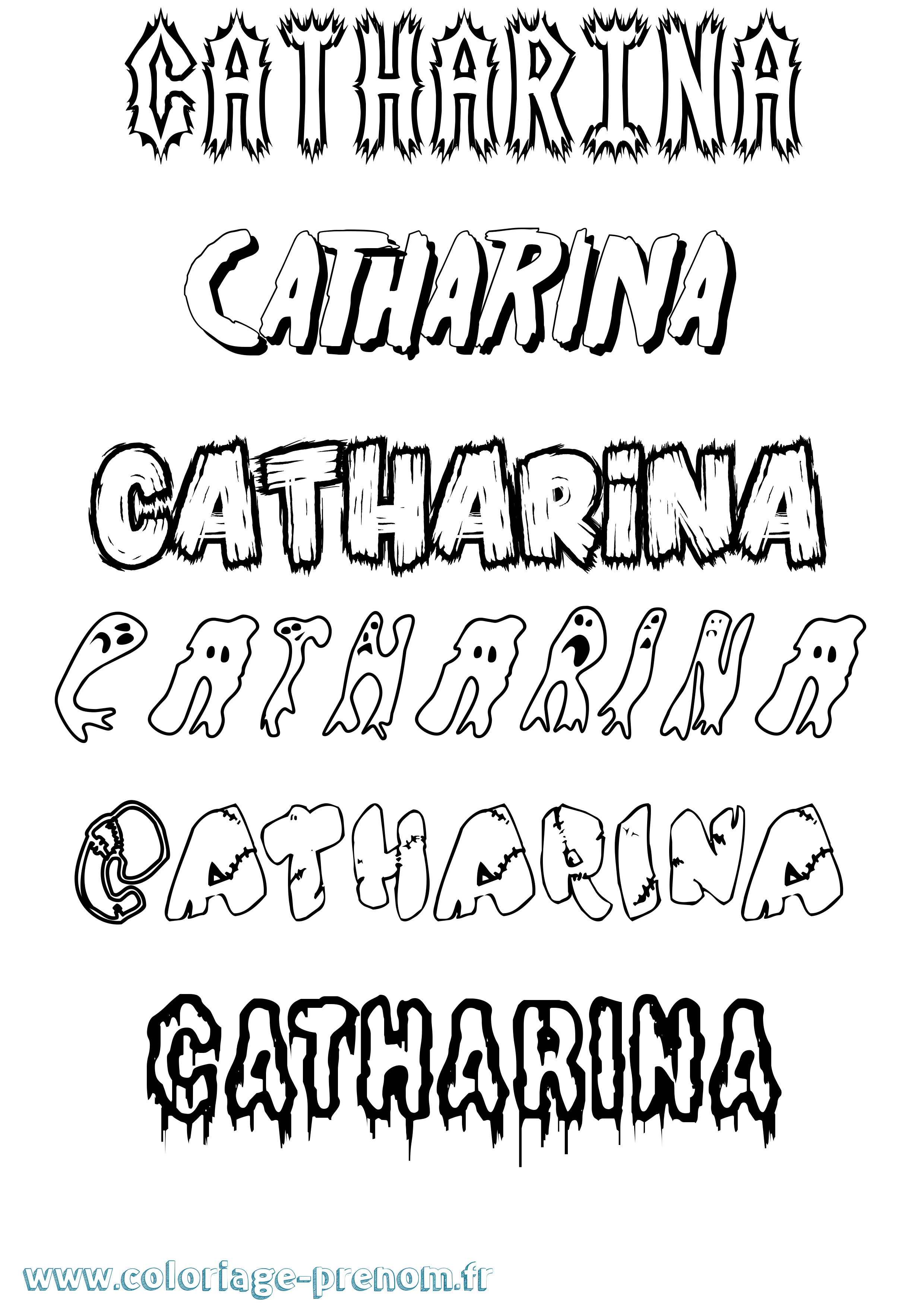 Coloriage prénom Catharina Frisson