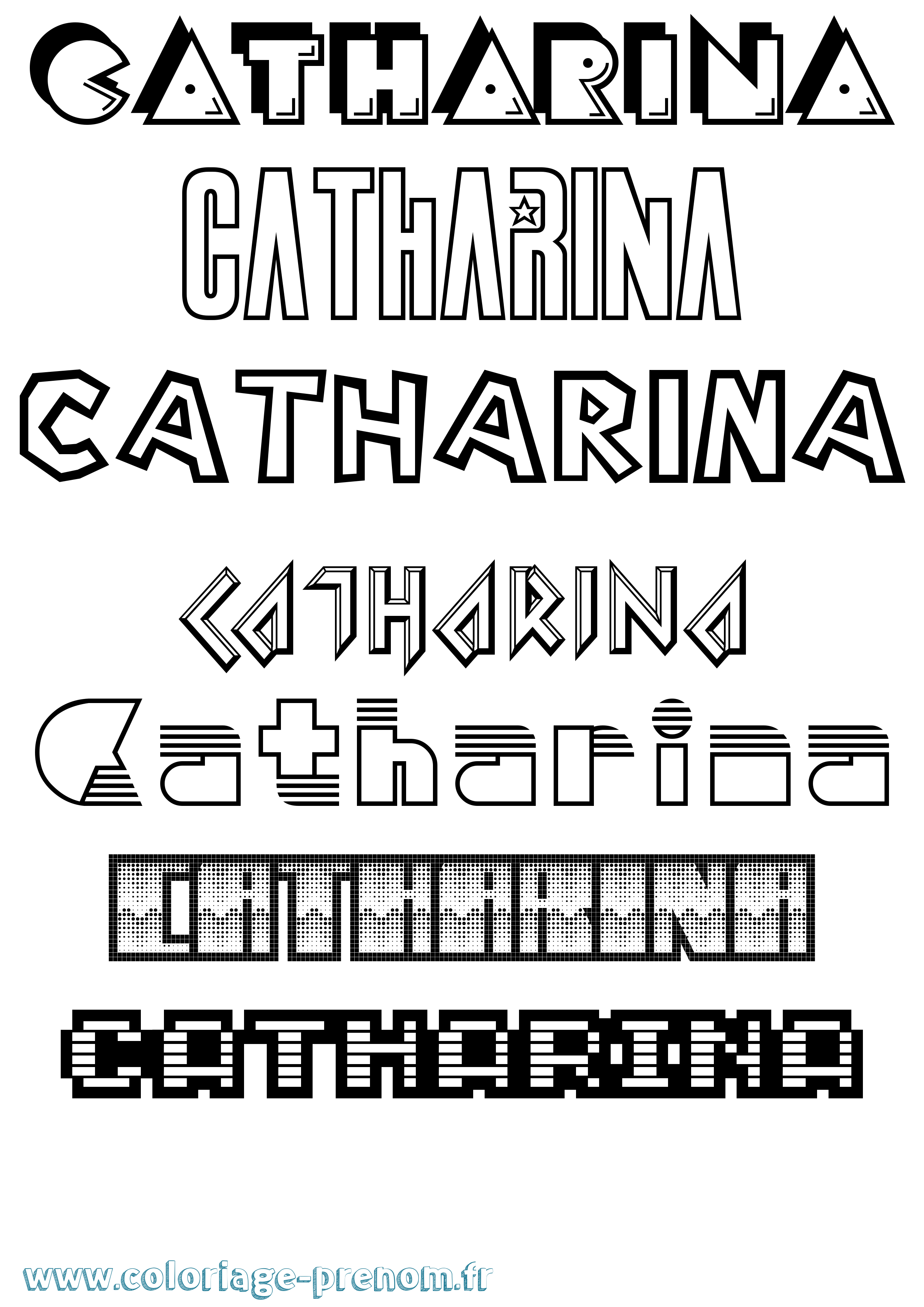 Coloriage prénom Catharina Jeux Vidéos