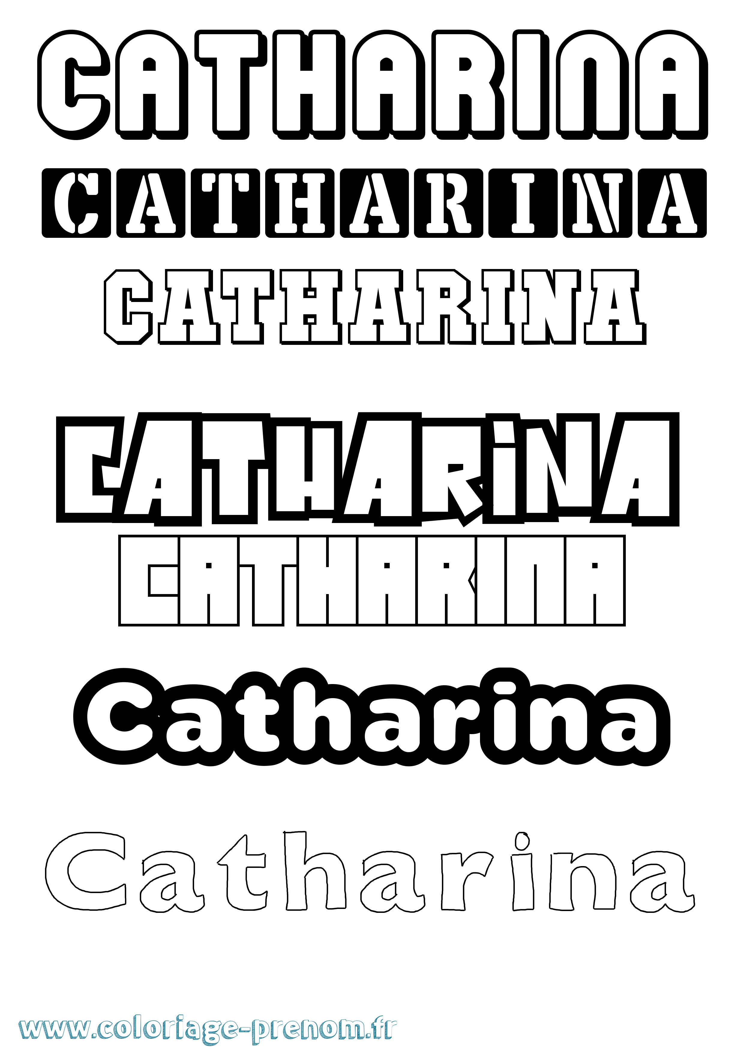 Coloriage prénom Catharina Simple