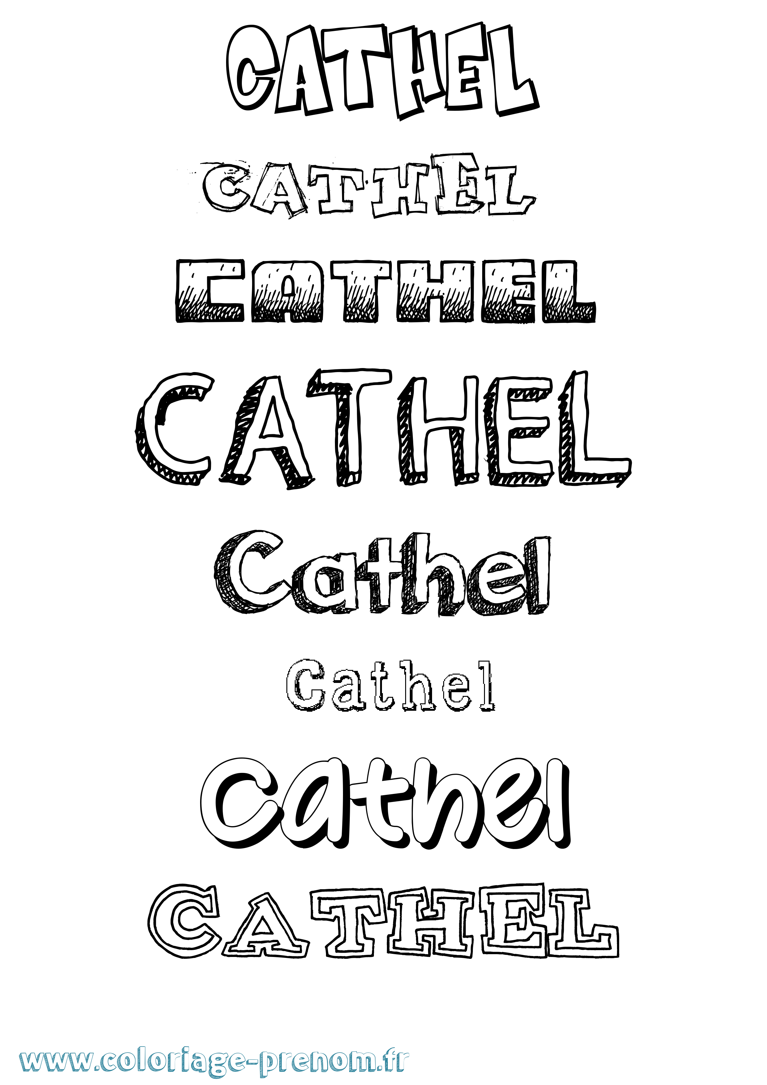 Coloriage prénom Cathel Dessiné