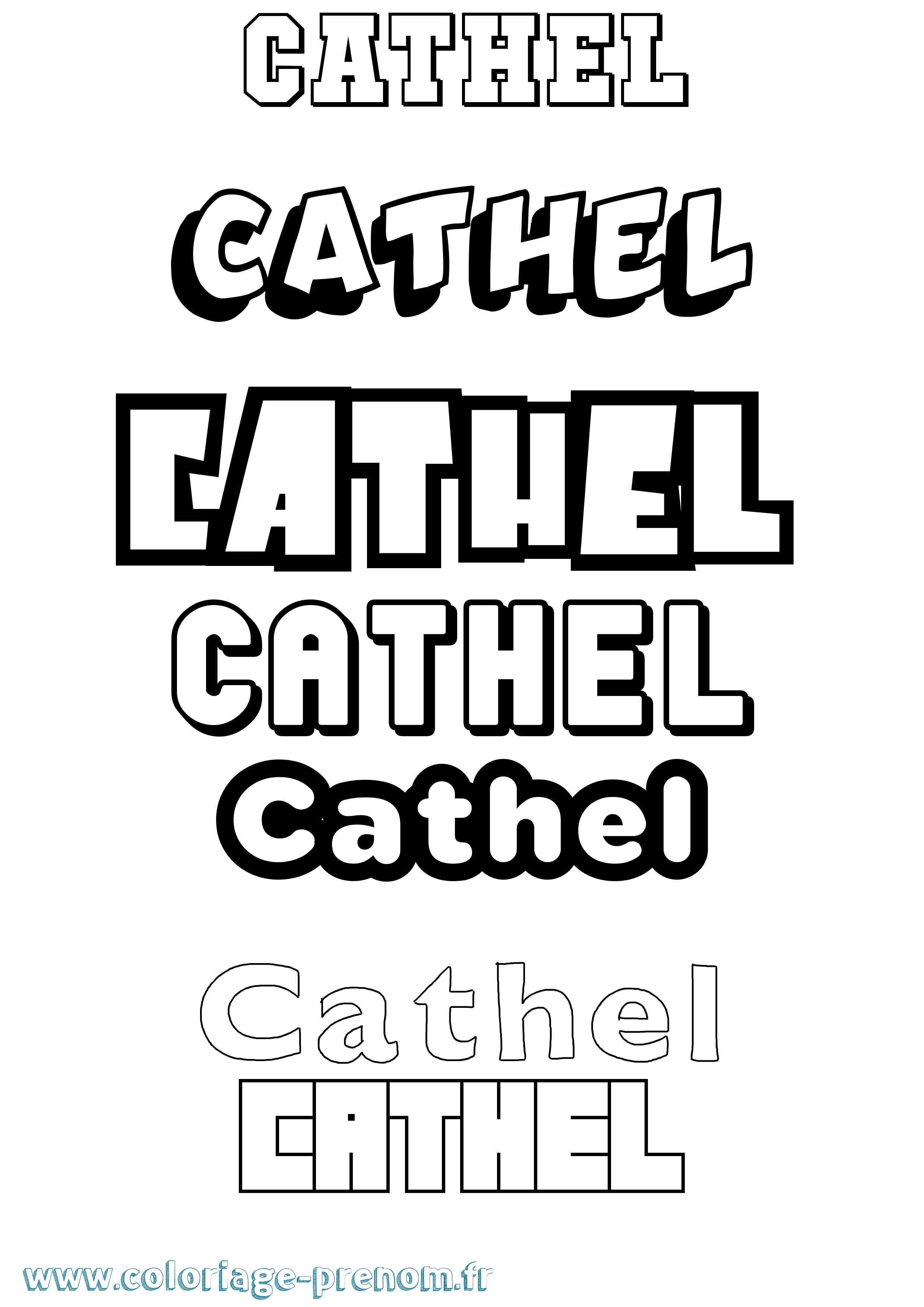 Coloriage prénom Cathel Simple