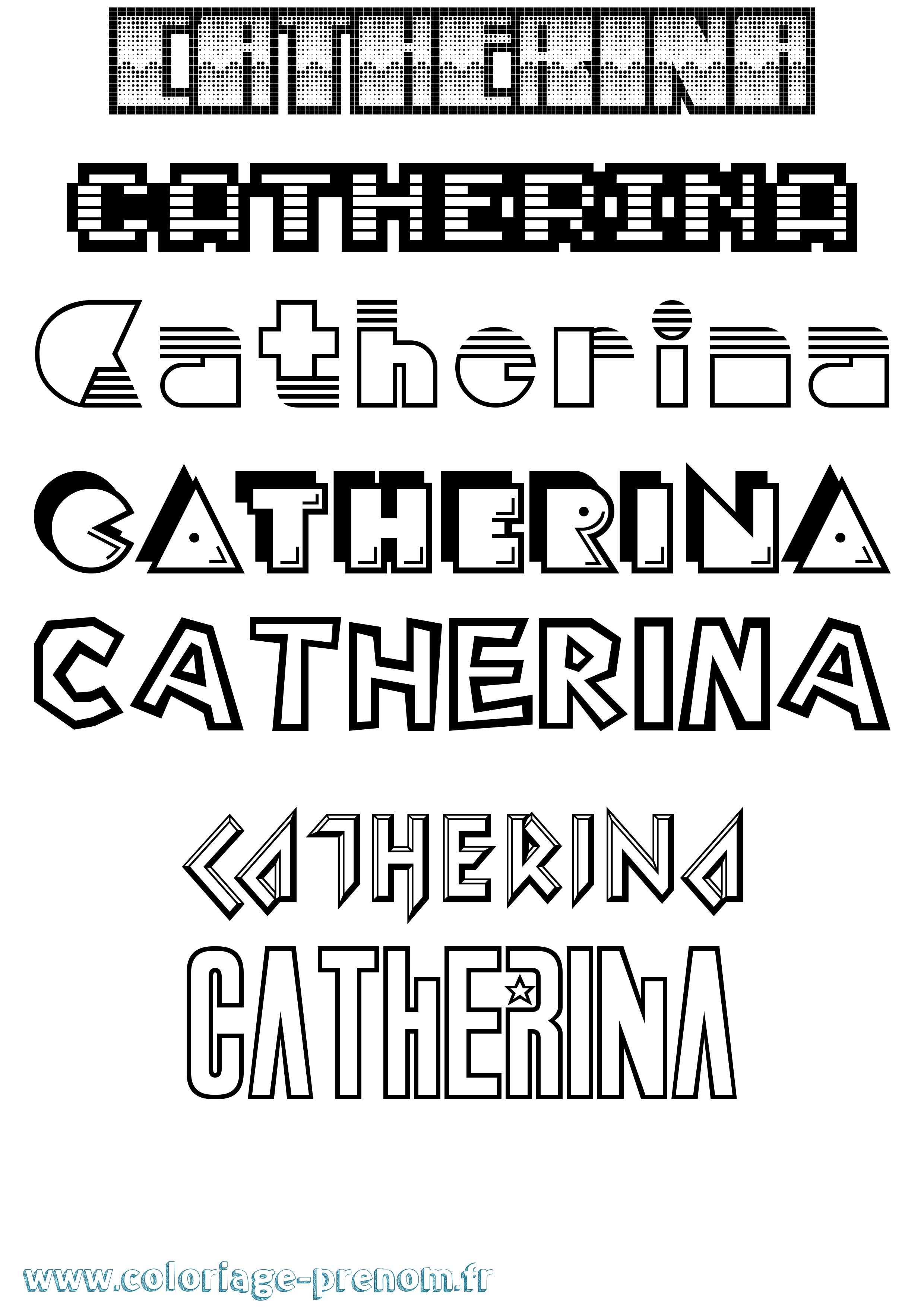 Coloriage prénom Catherina Jeux Vidéos