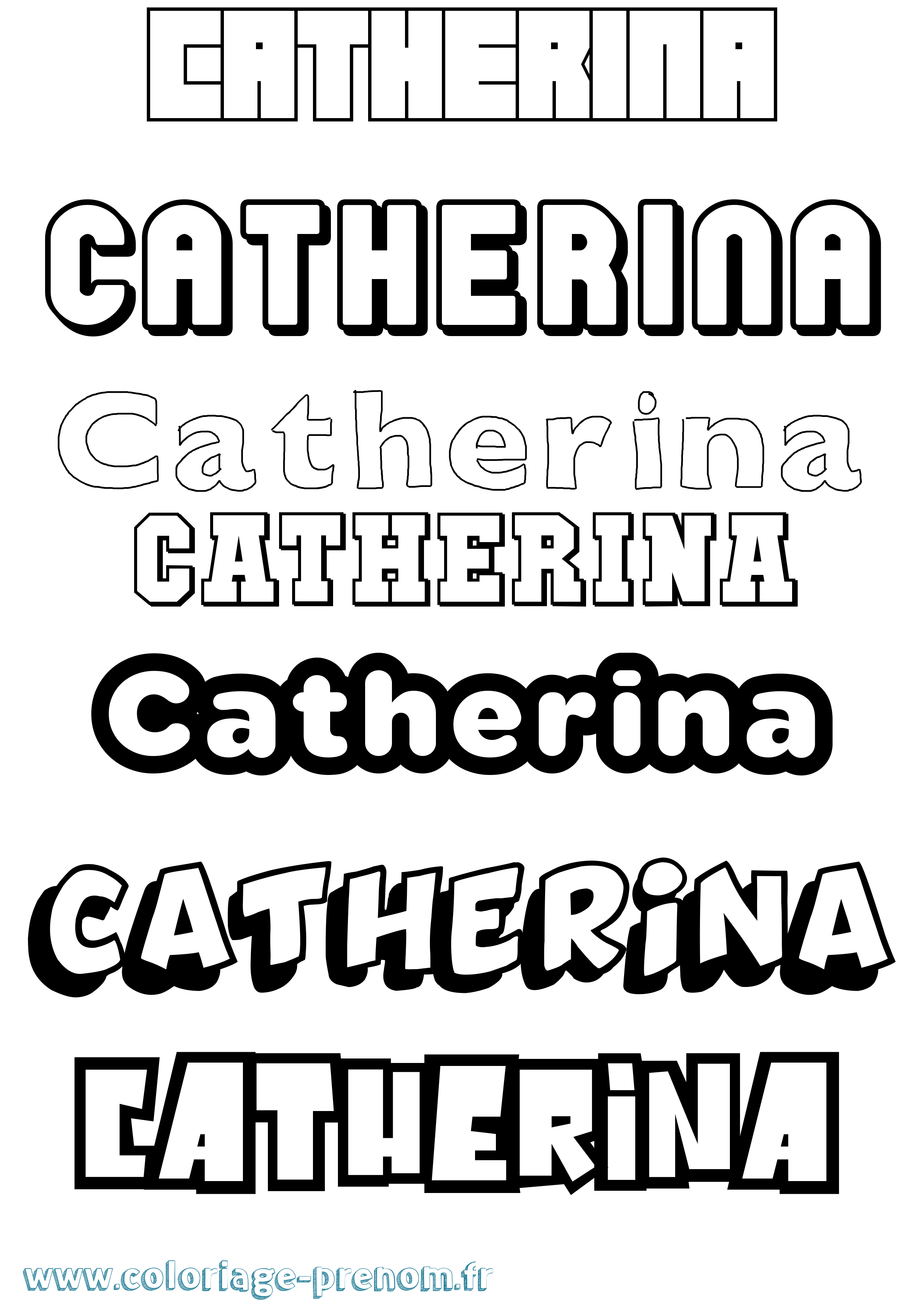 Coloriage prénom Catherina Simple