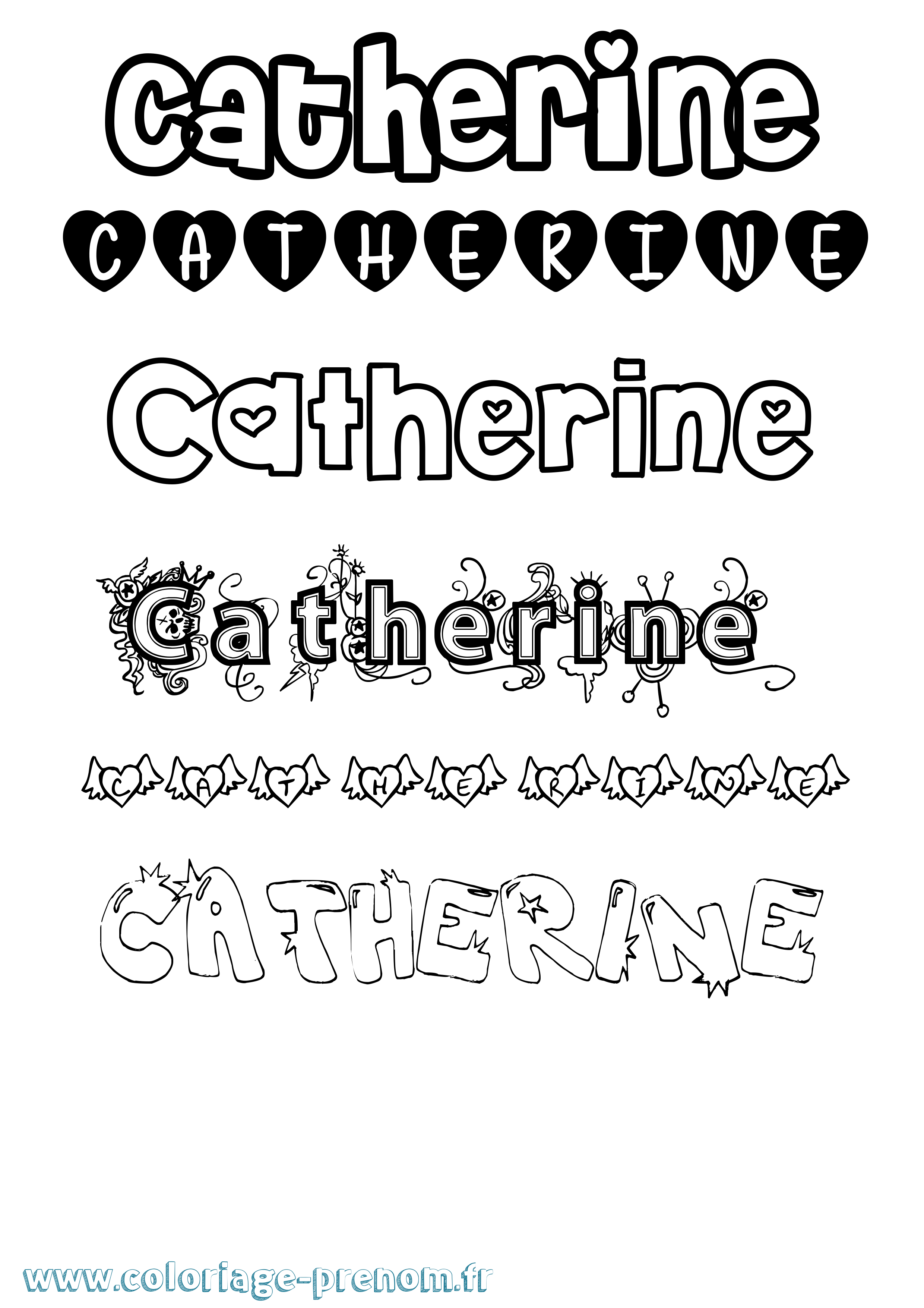 Coloriage prénom Catherine