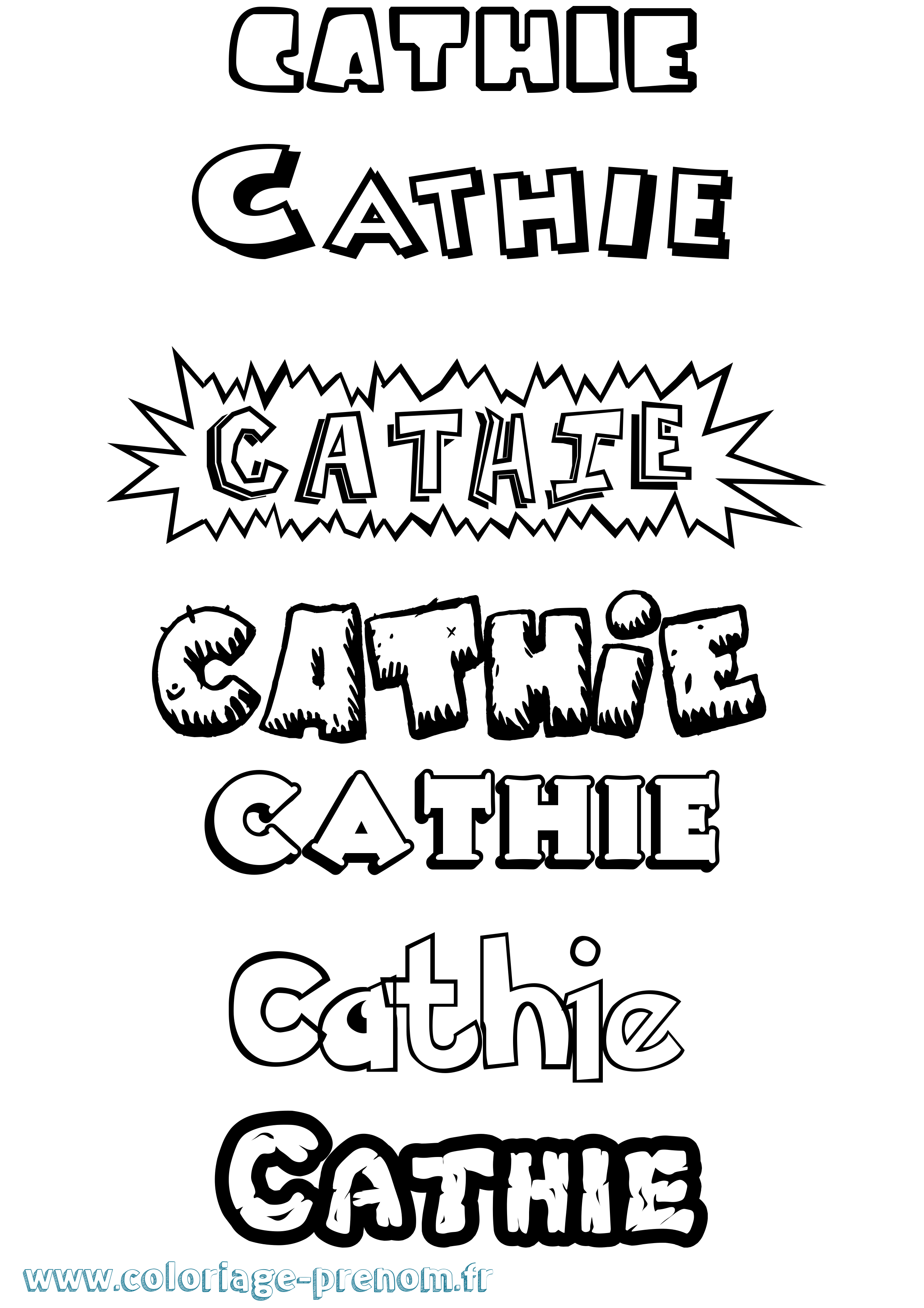 Coloriage prénom Cathie Dessin Animé