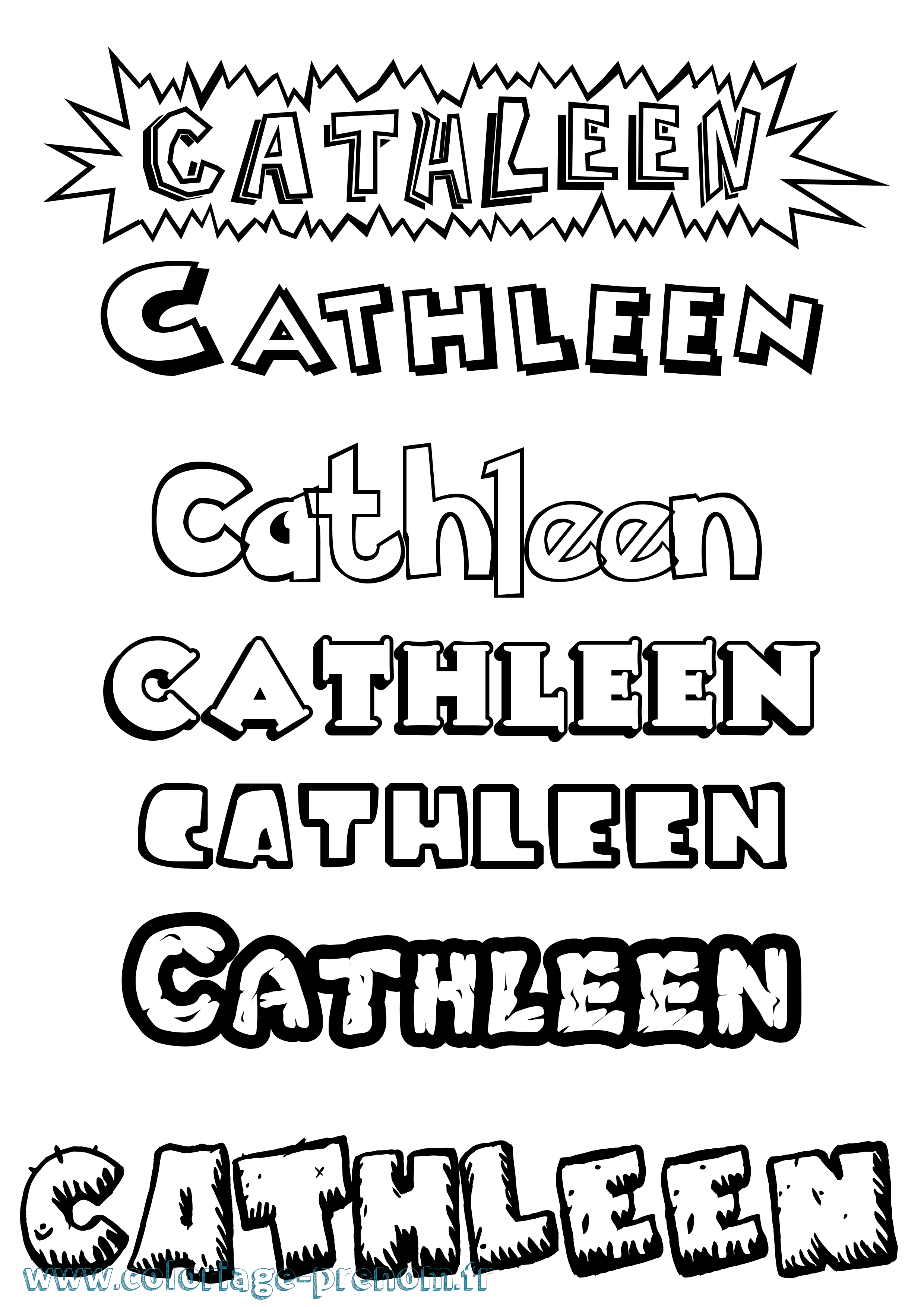 Coloriage prénom Cathleen Dessin Animé