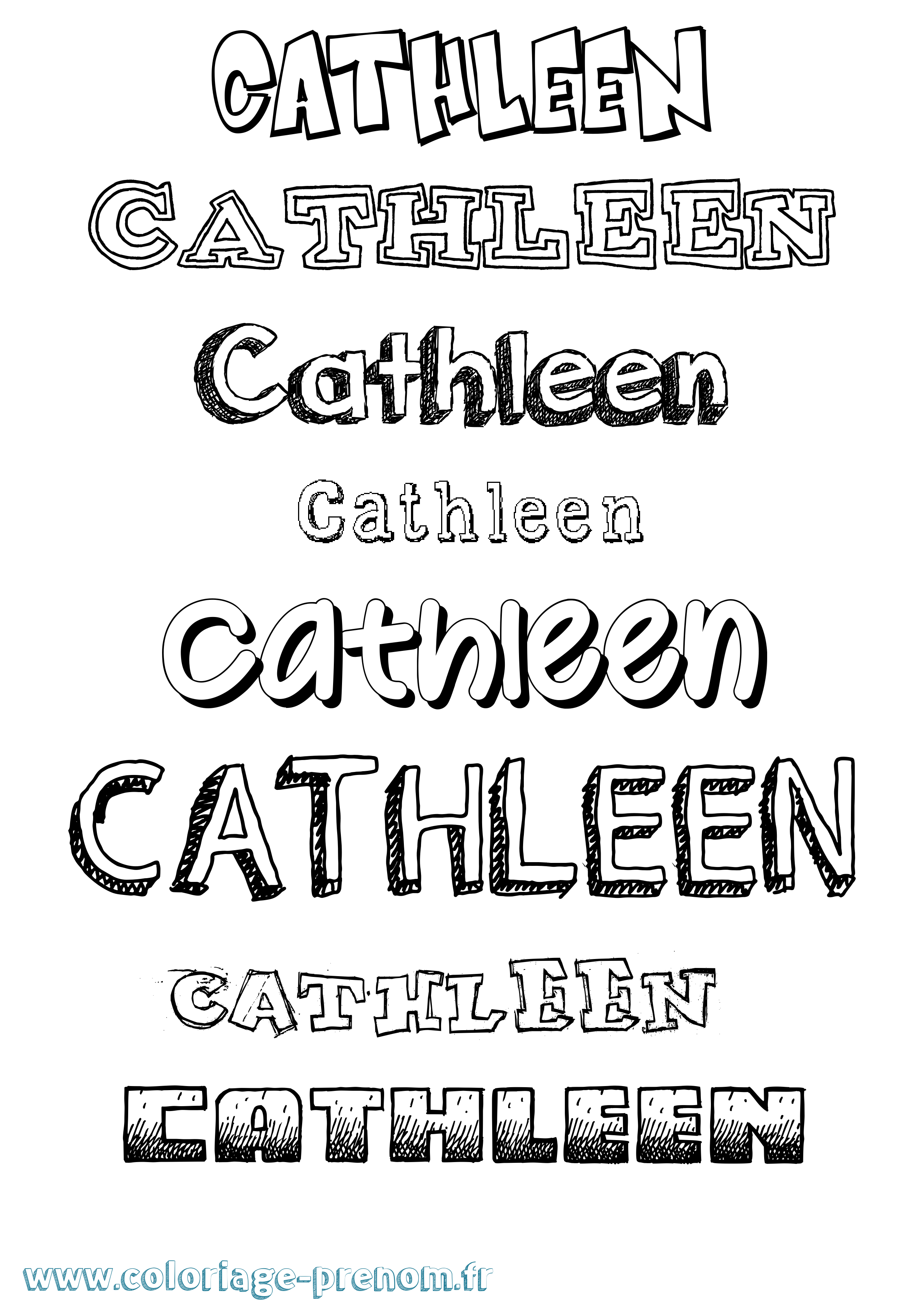 Coloriage prénom Cathleen Dessiné