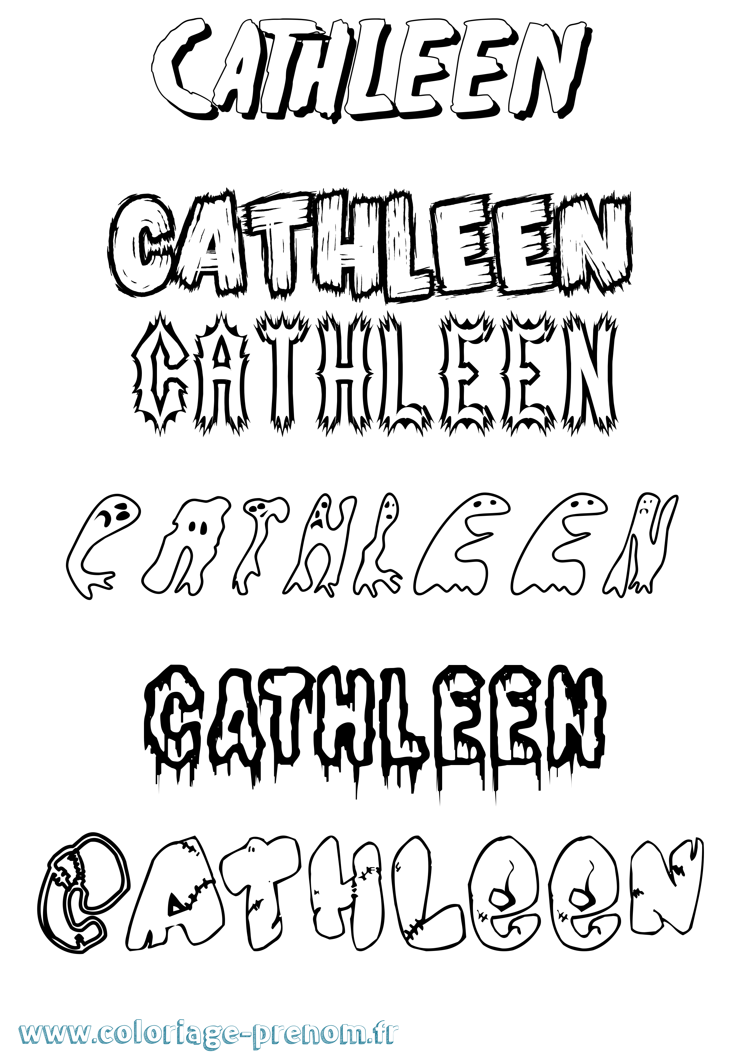 Coloriage prénom Cathleen Frisson