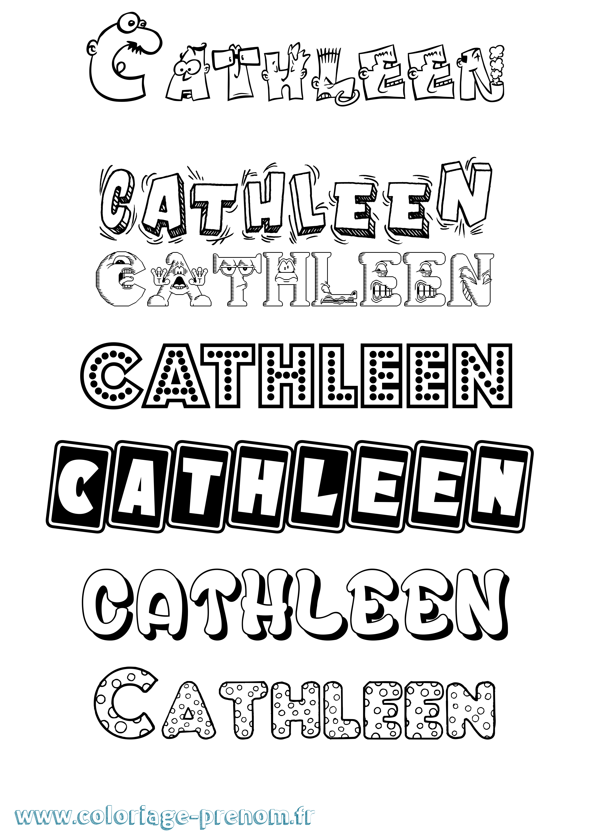 Coloriage prénom Cathleen Fun