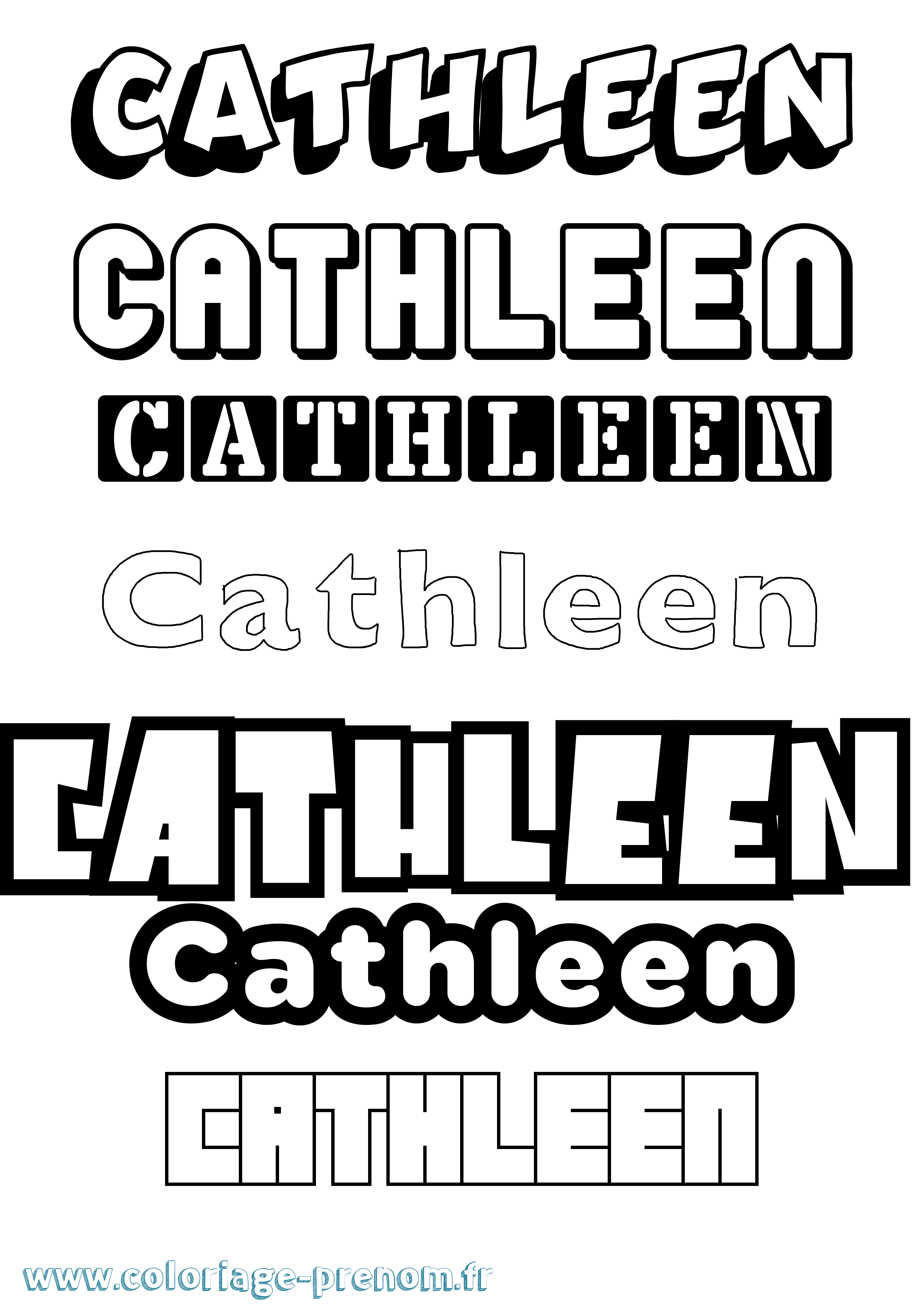 Coloriage prénom Cathleen Simple