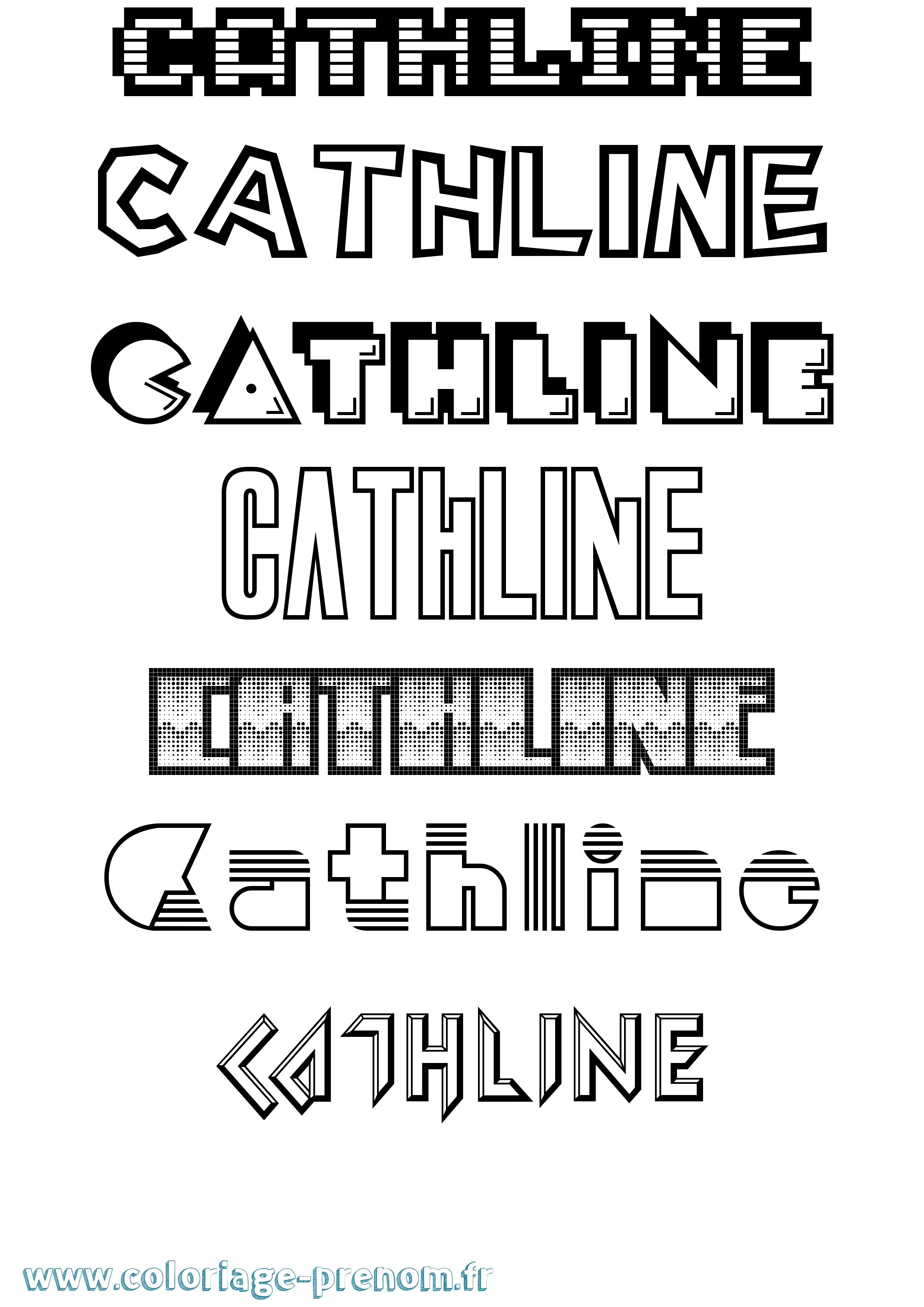 Coloriage prénom Cathline Jeux Vidéos