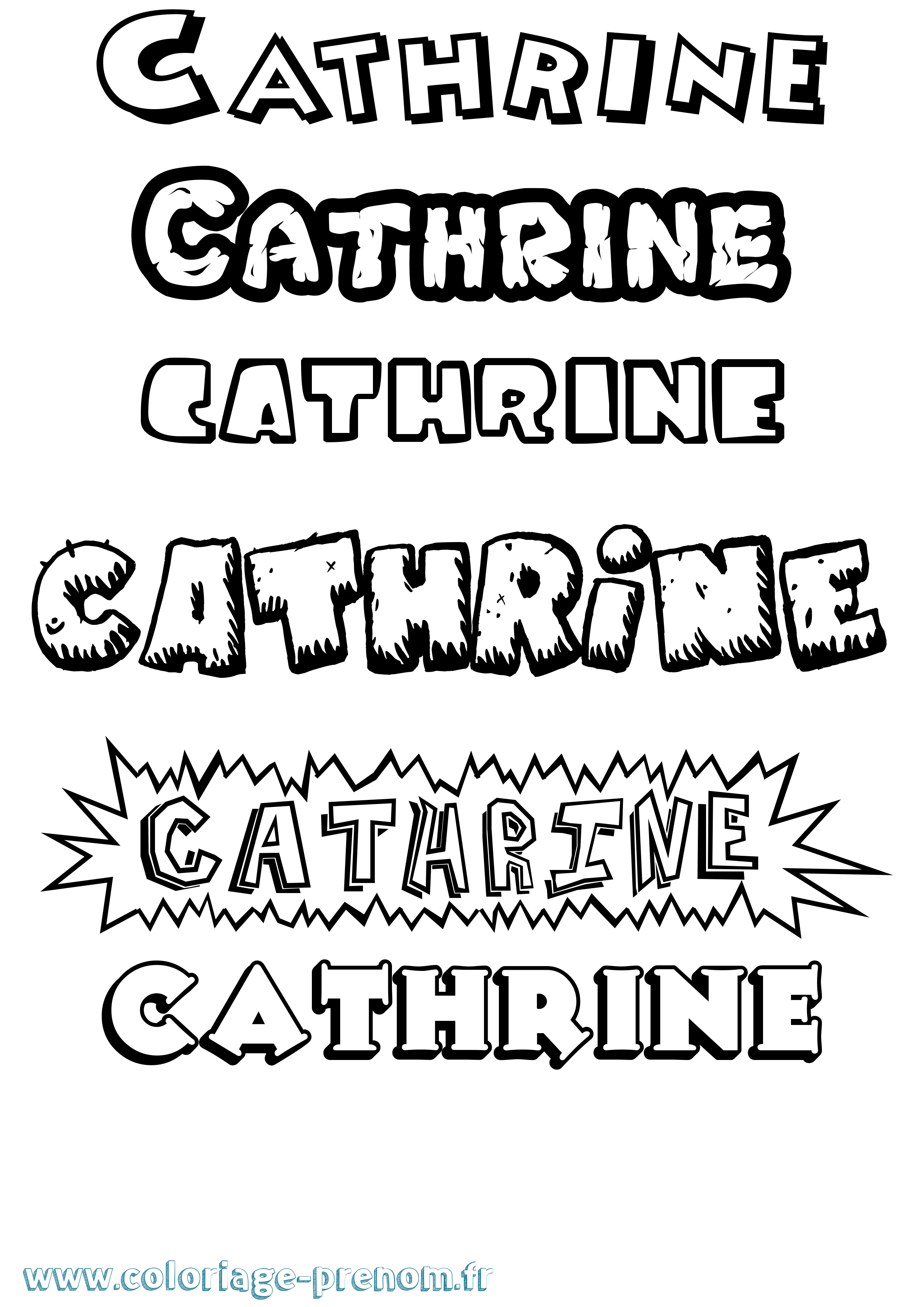 Coloriage prénom Cathrine Dessin Animé