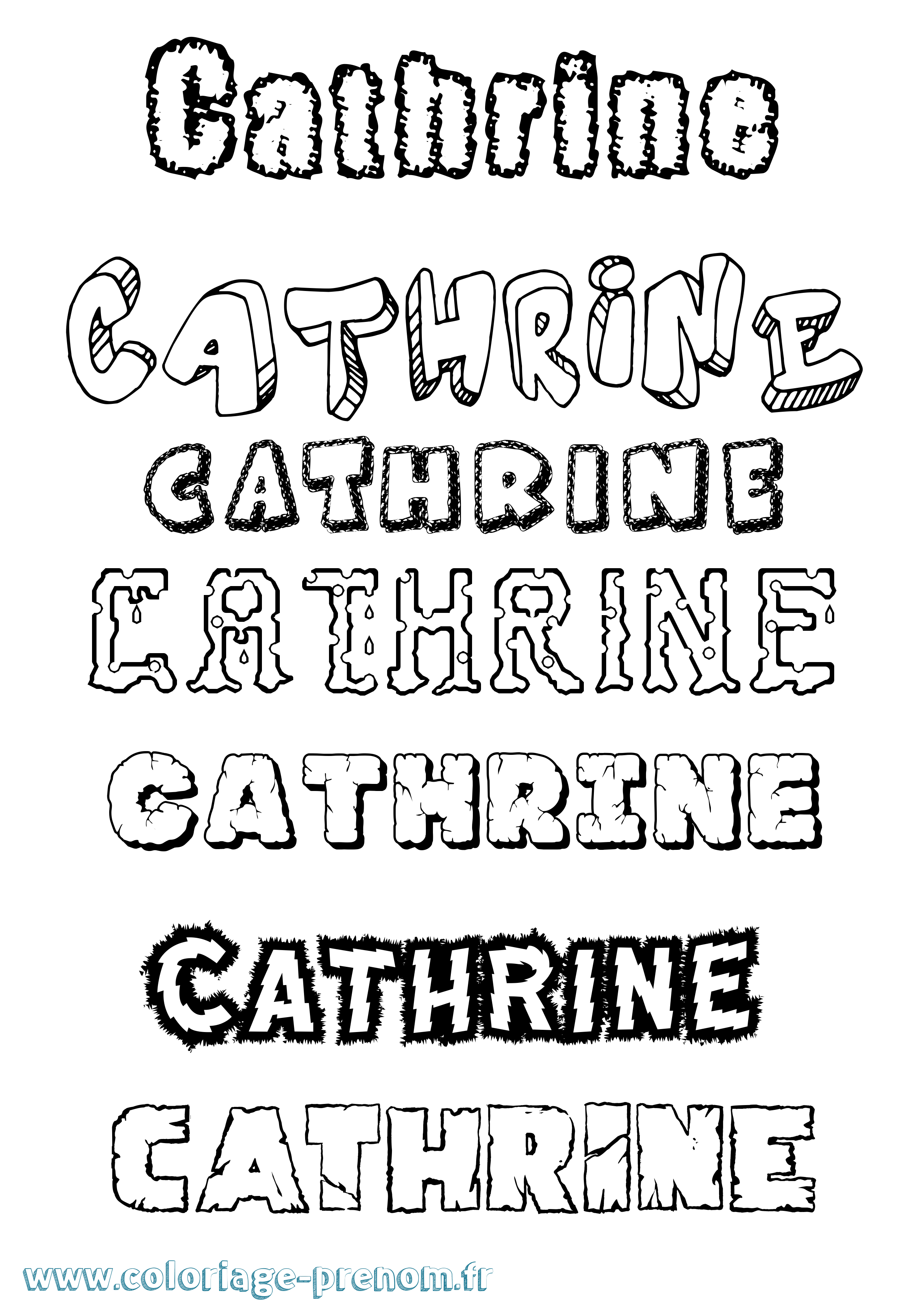 Coloriage prénom Cathrine Destructuré