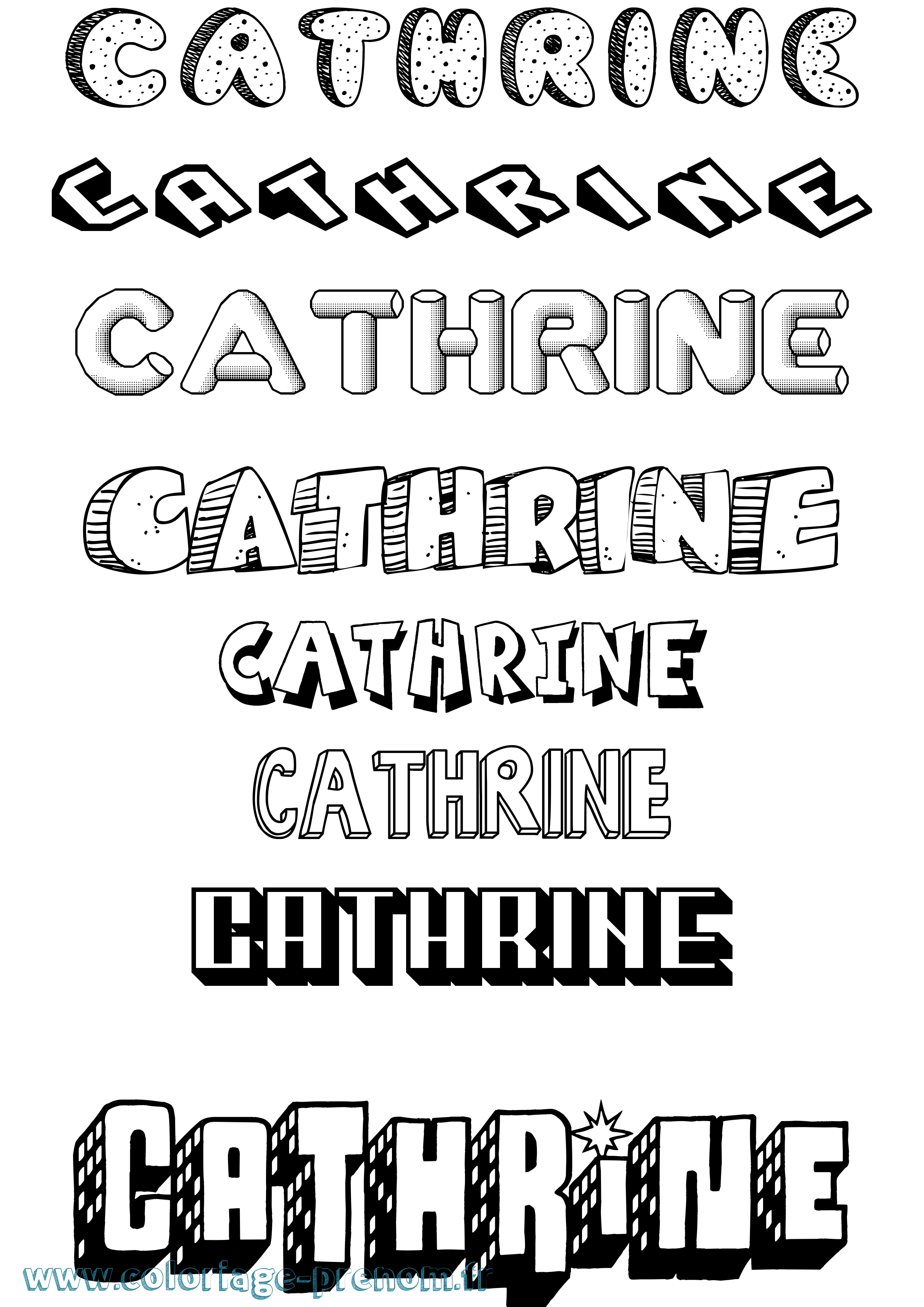 Coloriage prénom Cathrine Effet 3D