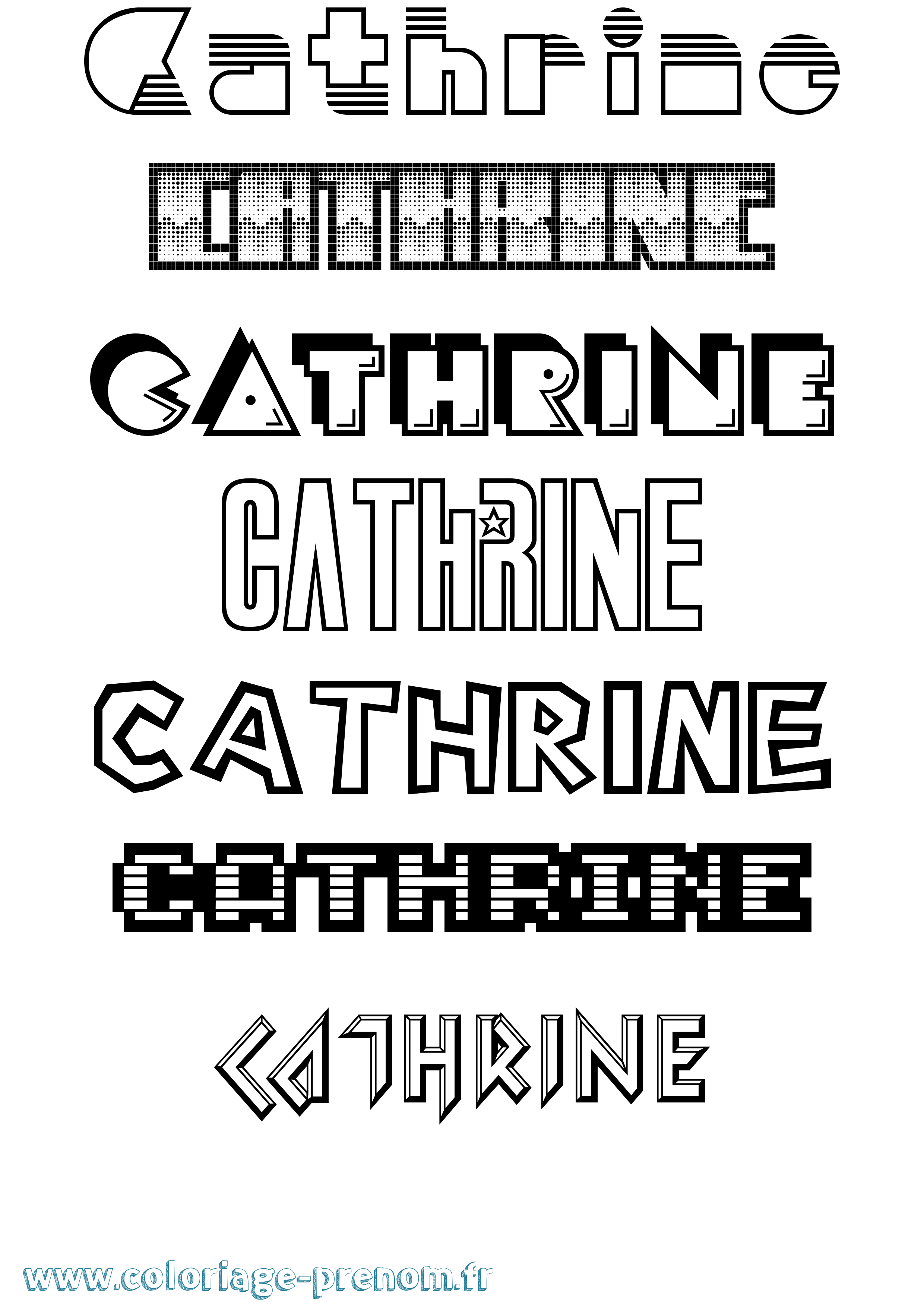Coloriage prénom Cathrine Jeux Vidéos