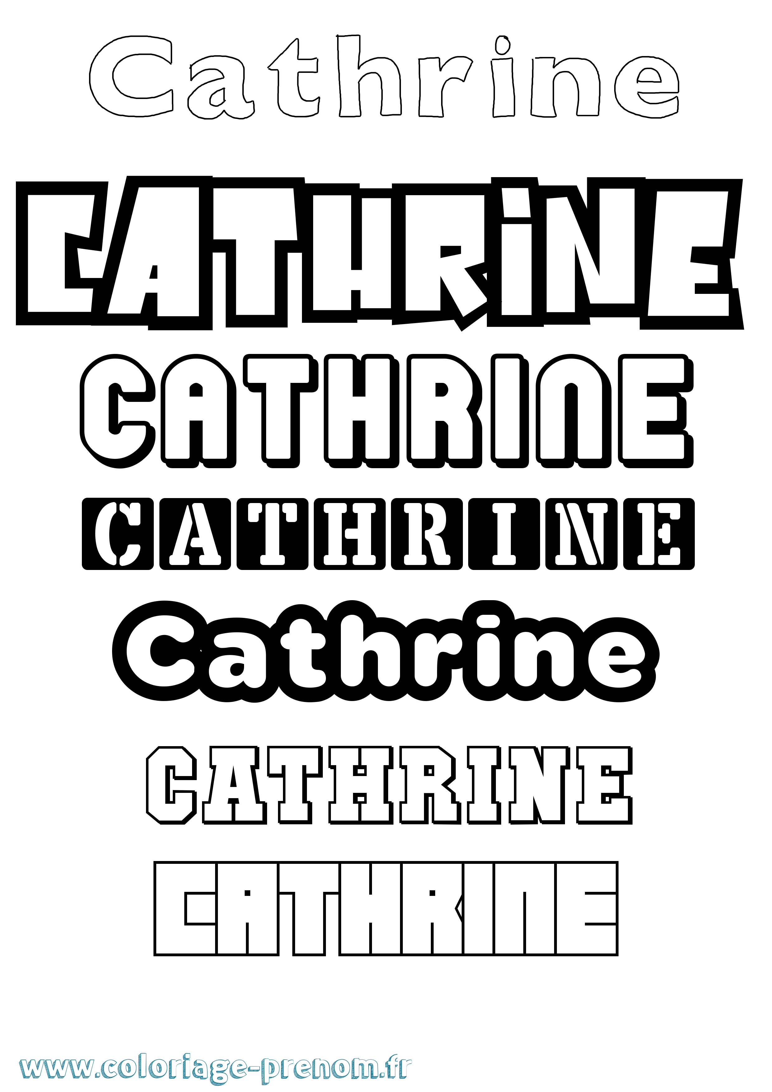 Coloriage prénom Cathrine Simple